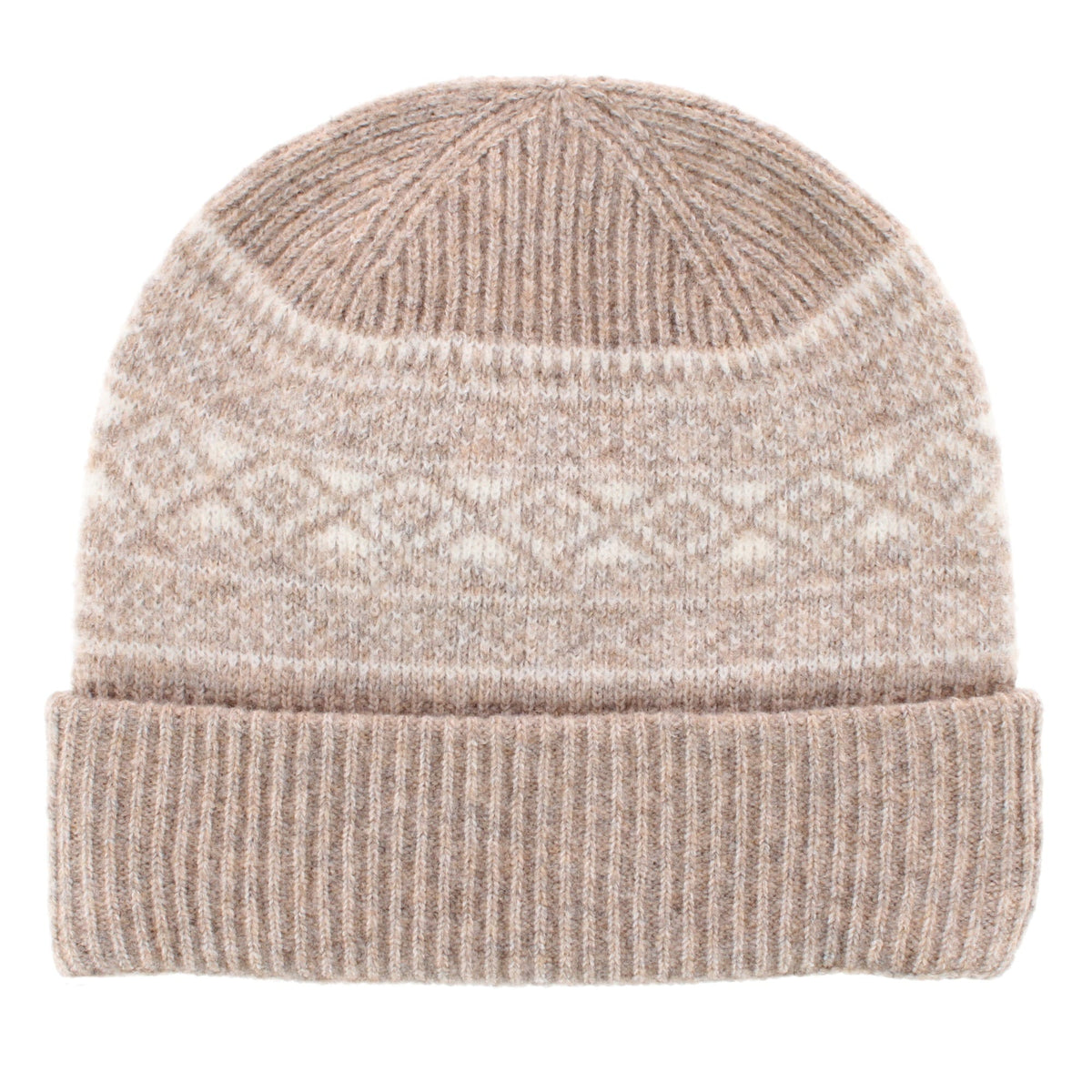 Grand Sierra Women's Heathered FairIsle Knit Winter Beanie Cuff Hat - Women's Heathered FairIsle Knit Winter Beanie Cuff Hat