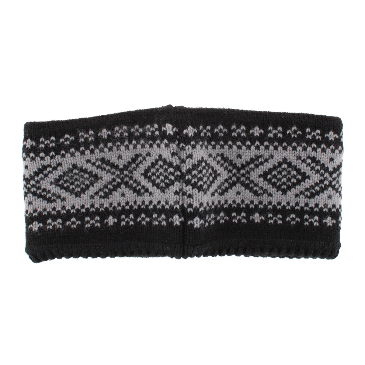 Grand Sierra Women's Plush Lined FairIsle Knit Winter Headband - Black