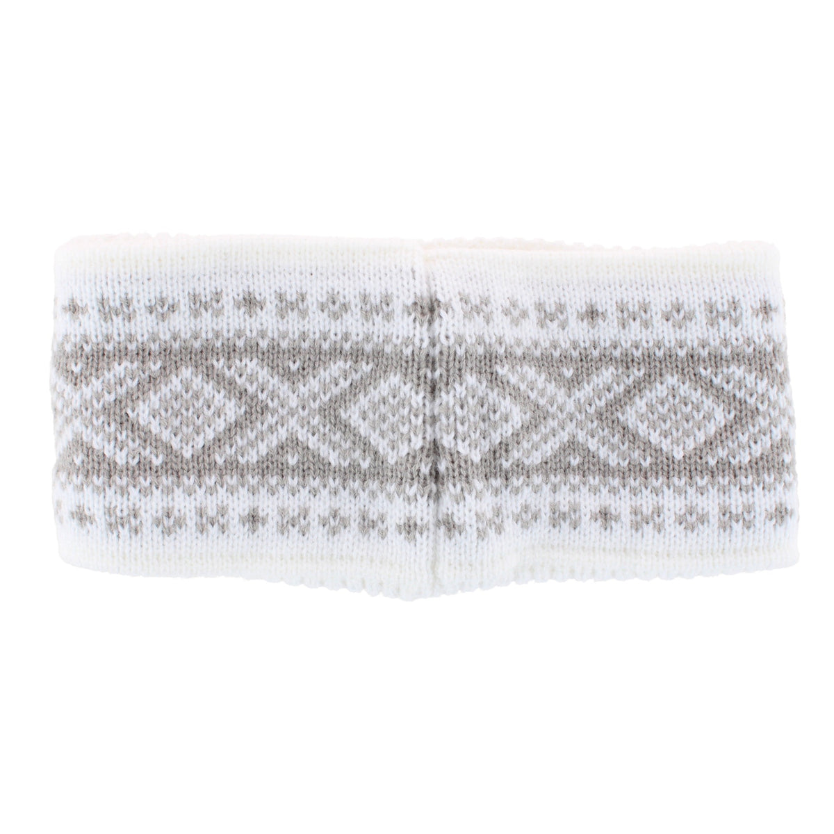 Grand Sierra Women's Plush Lined FairIsle Knit Winter Headband - White