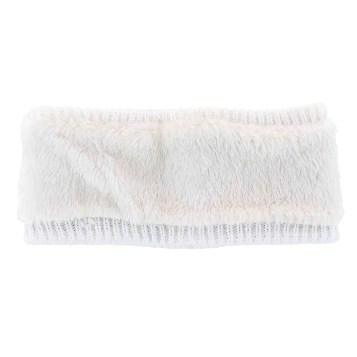 Grand Sierra Women's Plush Lined FairIsle Knit Winter Headband - White