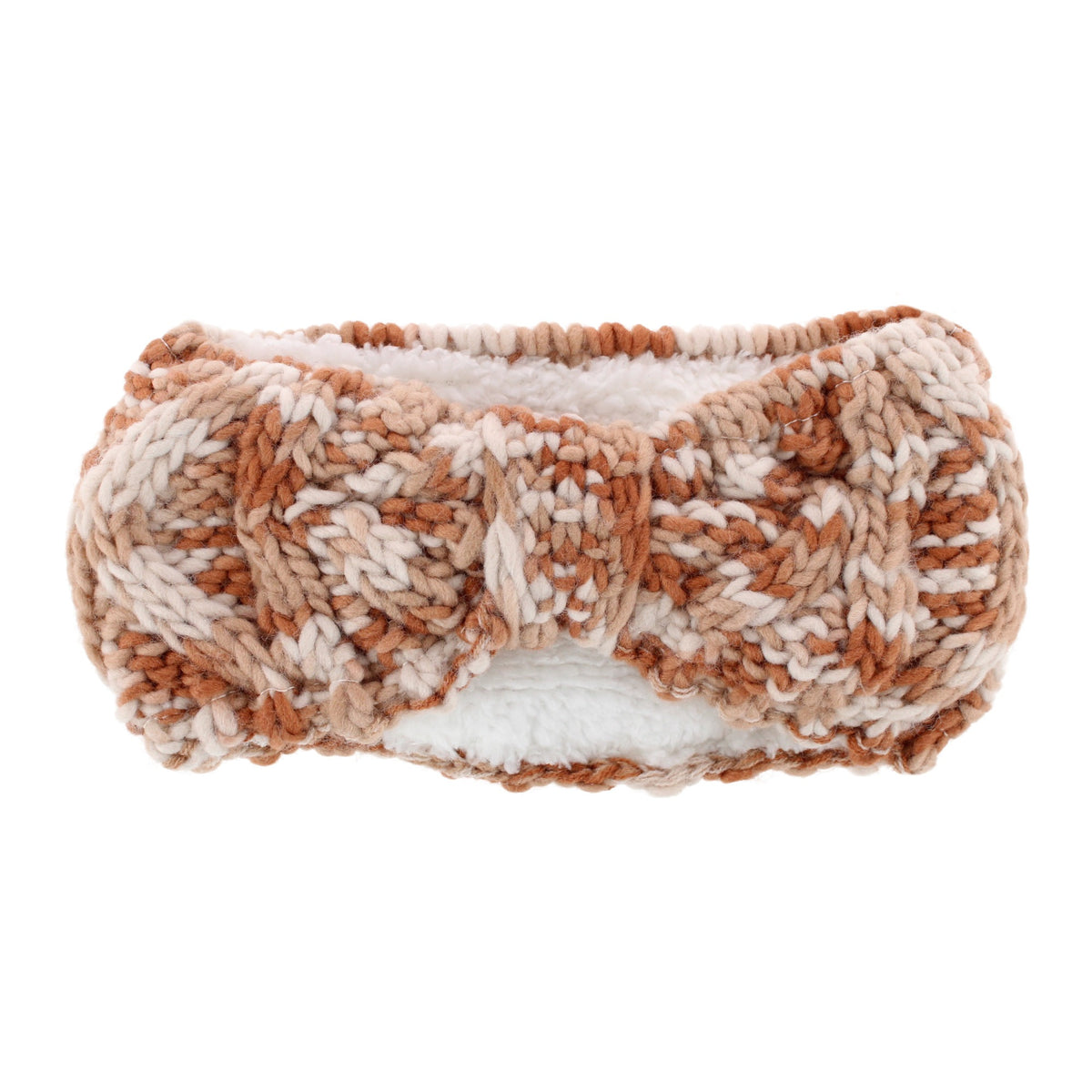 Grand Sierra Women's Sherpa Lined Space Dyed Knit Winter Headband - Beige