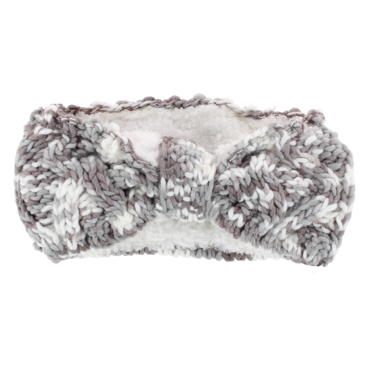 Grand Sierra Women's Sherpa Lined Space Dyed Knit Winter Headband - Gray