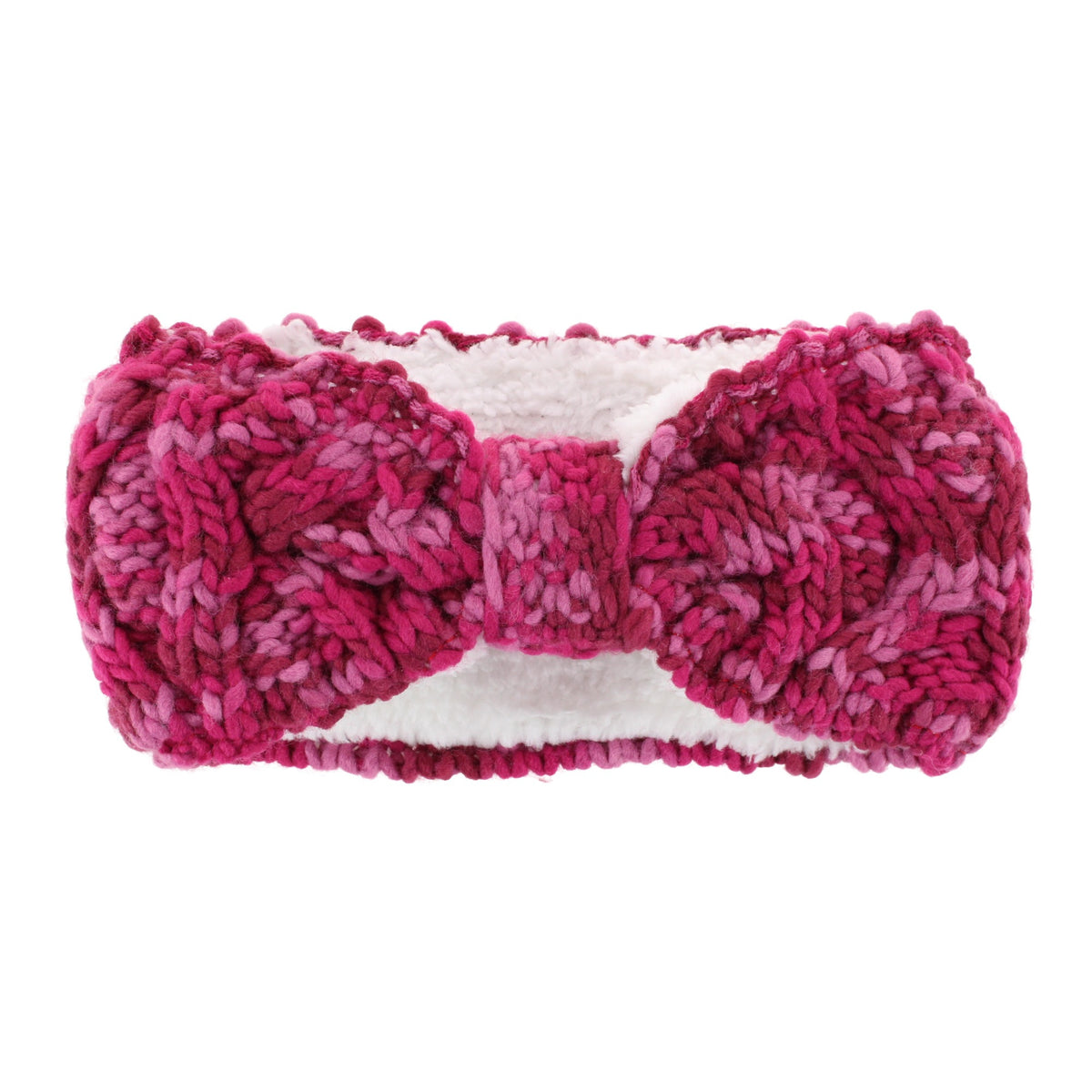 Grand Sierra Women's Sherpa Lined Space Dyed Knit Winter Headband - Pink