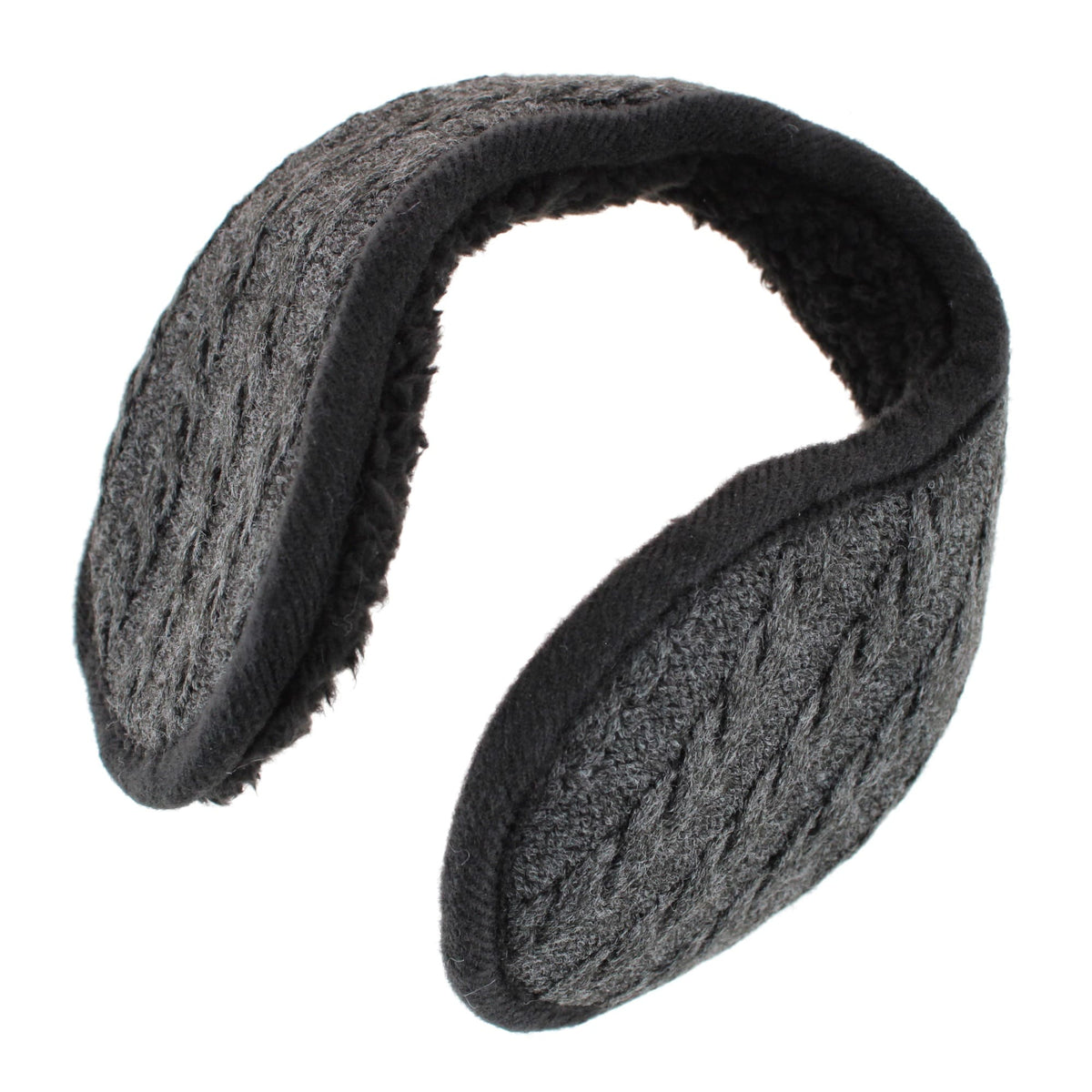 Grand Sierra Women's Cable Knit Plush Lined Ear Warmer - Gray