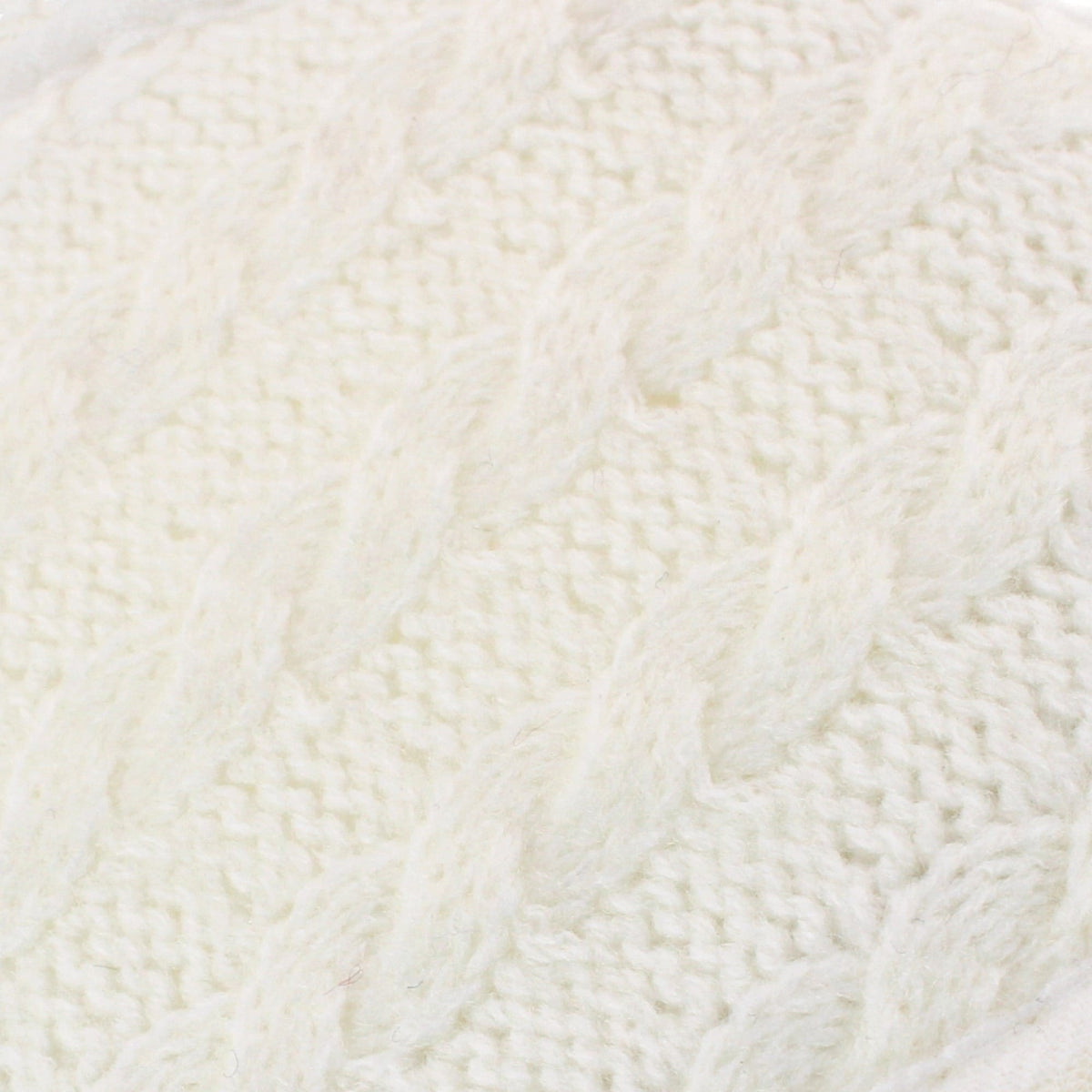 Grand Sierra Women's Cable Knit Plush Lined Ear Warmer - White
