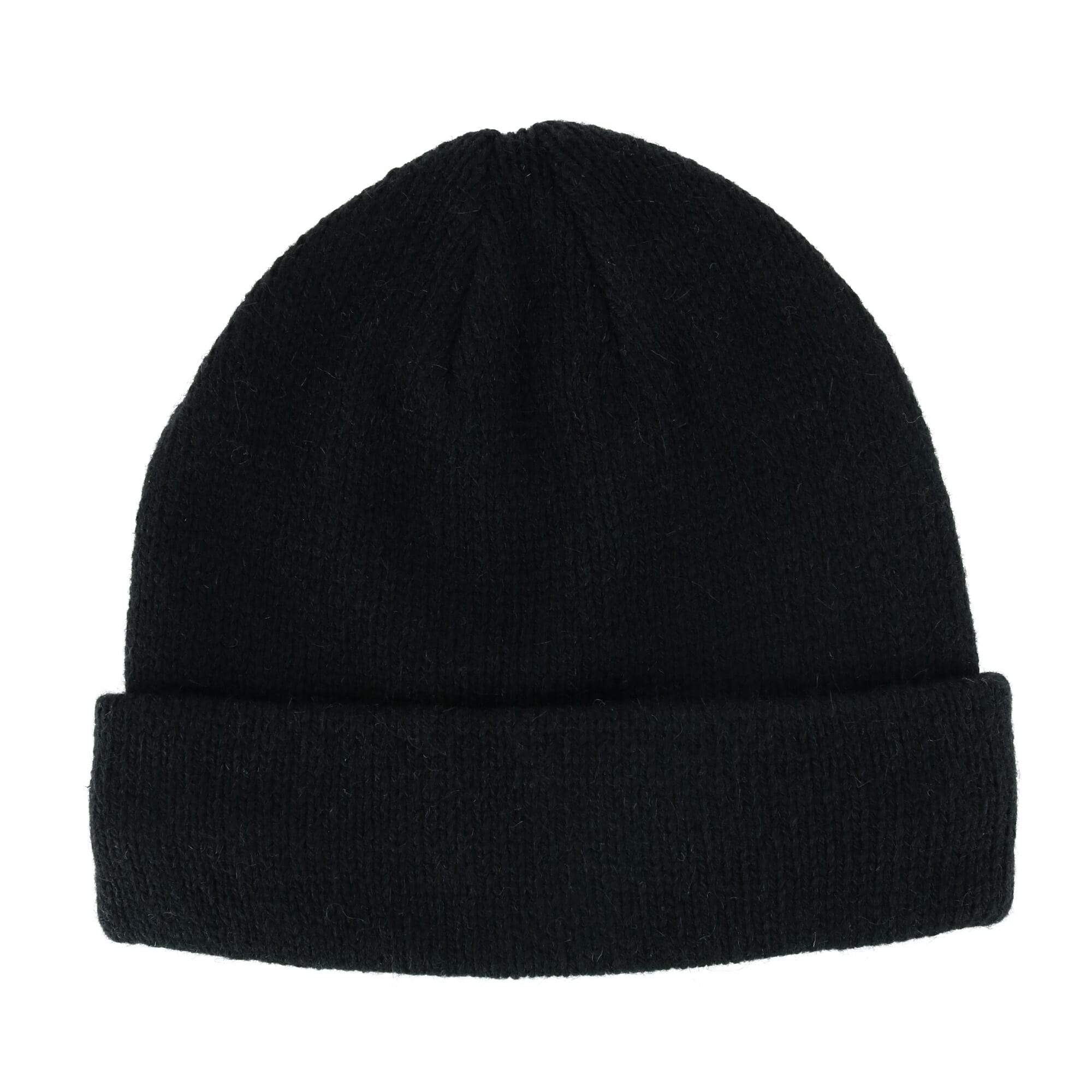 Grand Sierra Men's Ragg Wool Fleece Lined Winter Beanie Cuff Cap - Black