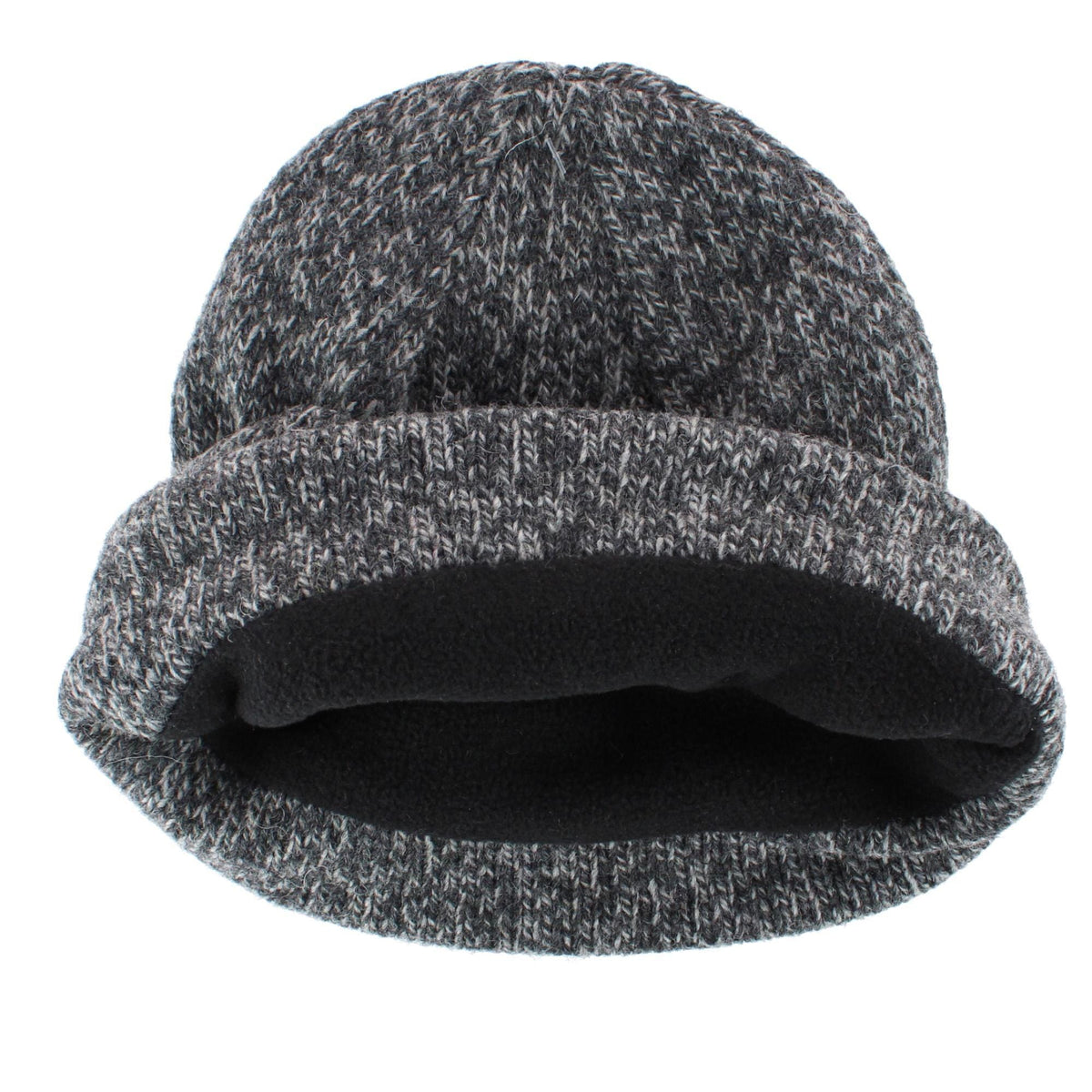 Grand Sierra Men's Ragg Wool Fleece Lined Winter Beanie Cuff Cap - Grey