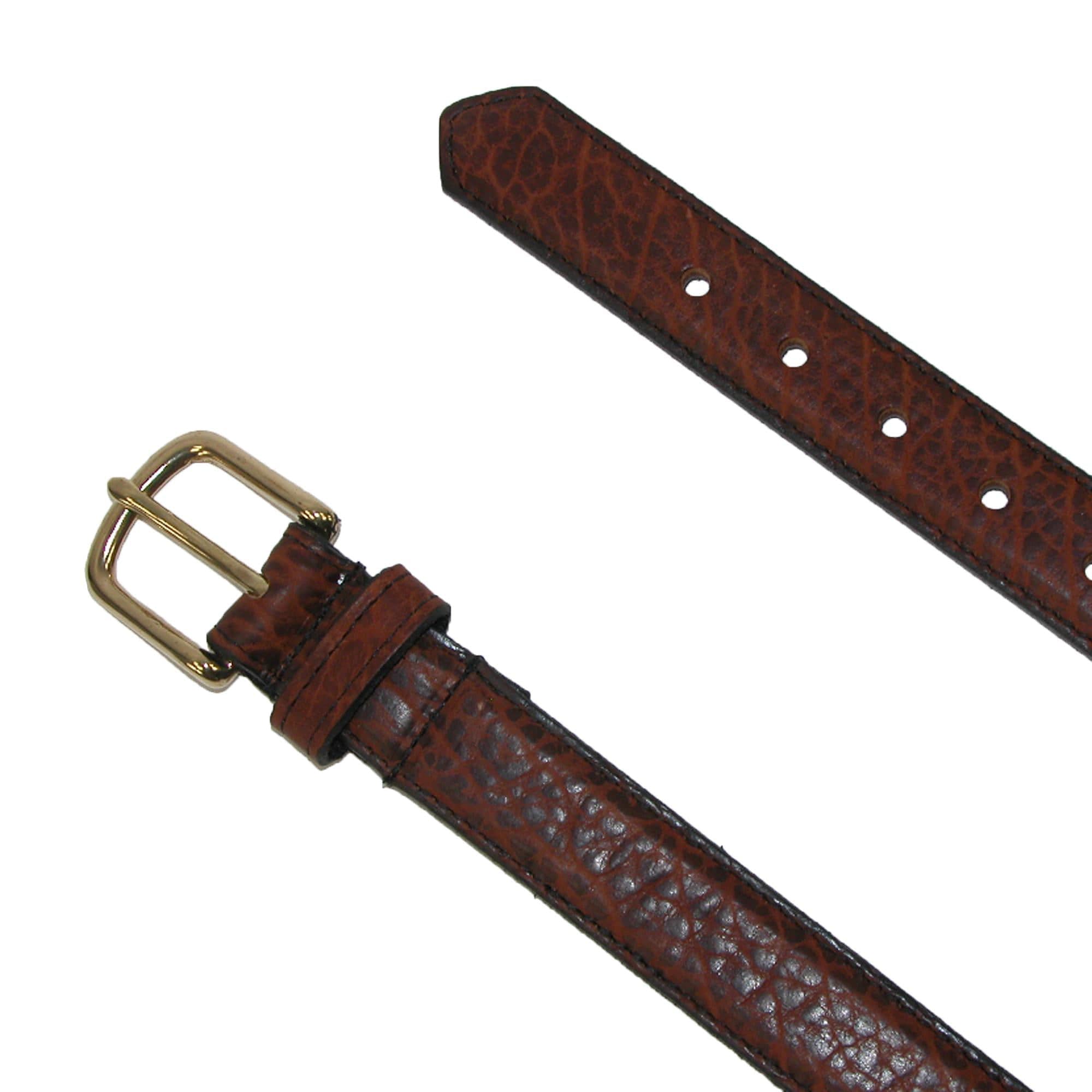 Boston Leather Men's 1.25 Inch Wide Bison Leather Belt - Tuscon