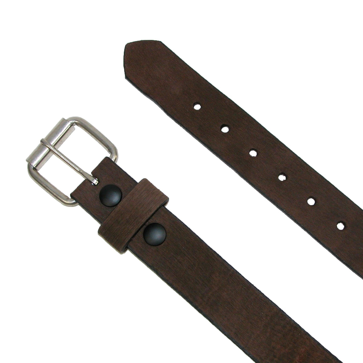 Boston Leather Men's Big & Tall Bark Leather 1.5 Inch Belt - Brown