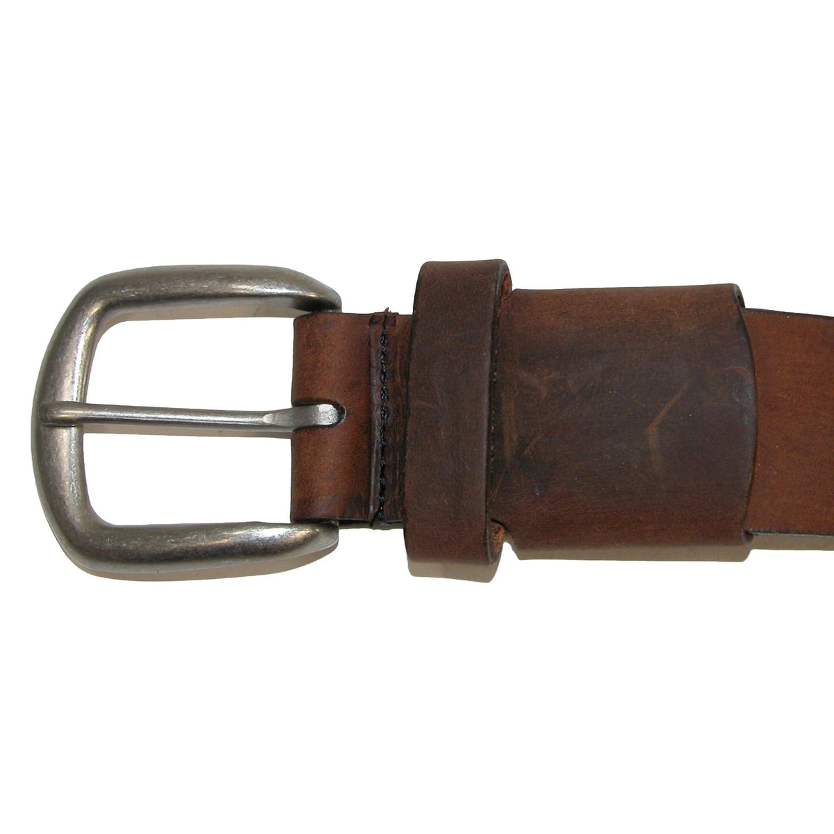 Boston Leather Men's Big & Tall Aged Bark Leather Hidden Stretch Belt - Brown