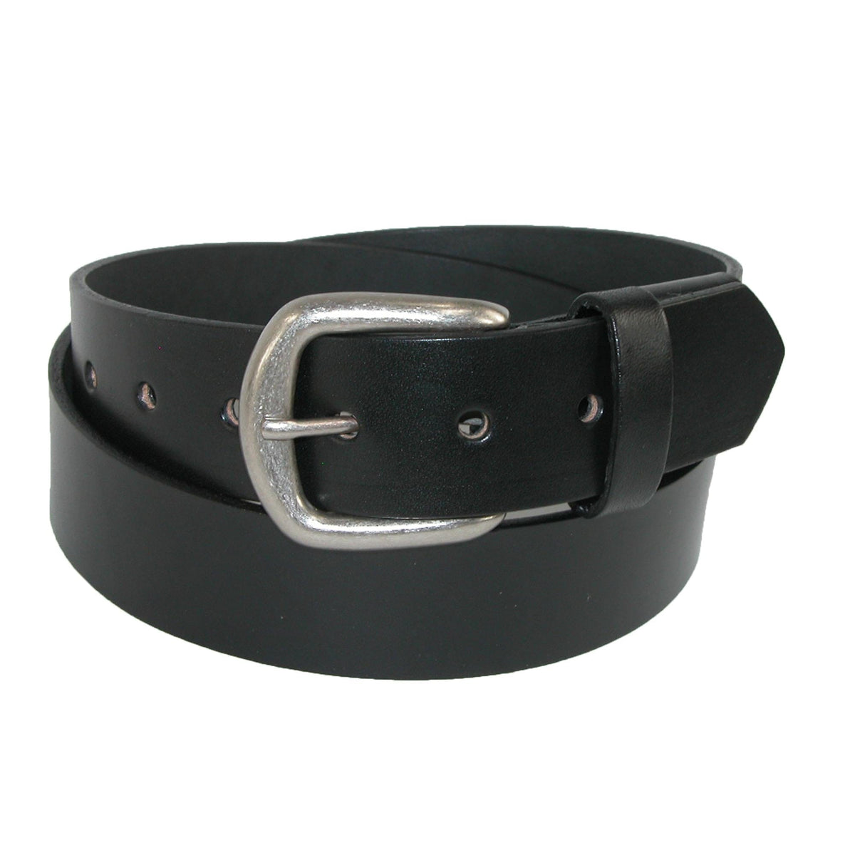 Boston Leather Men's Big & Tall Leather Stretch Belt with Hidden Elastic - Black