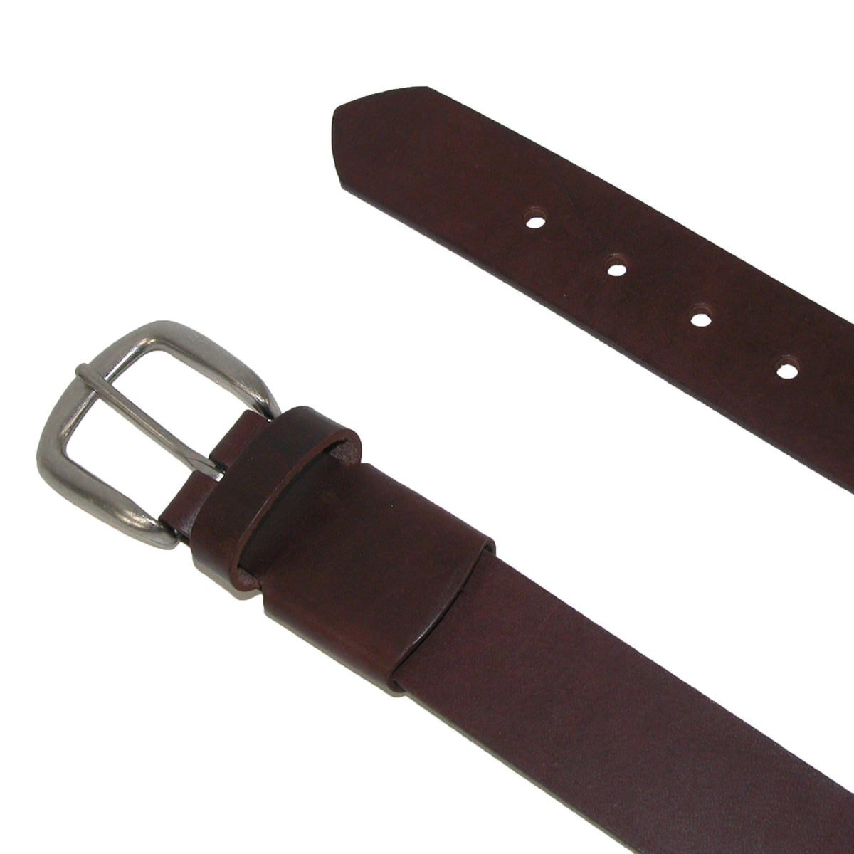 Boston Leather Men's Big & Tall Leather Stretch Belt with Hidden Elastic - Brown
