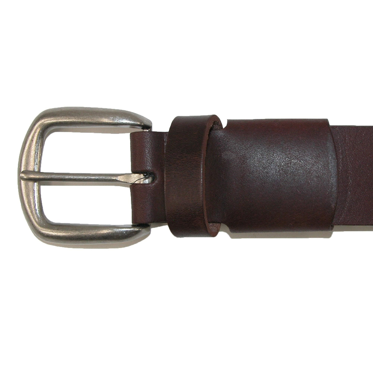 Boston Leather Men's Big & Tall Leather Stretch Belt with Hidden Elastic - Brown