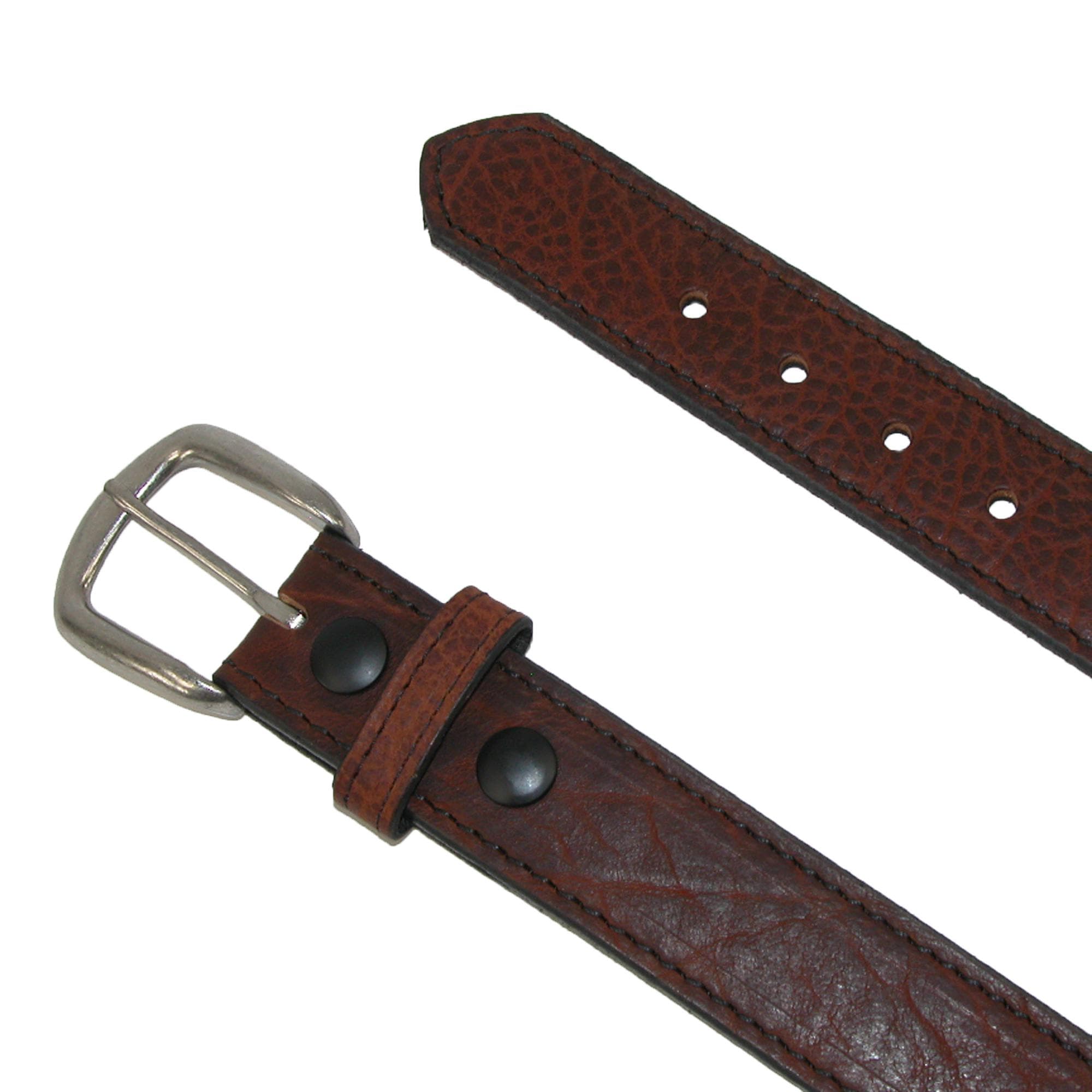 Boston Leather Men's Big & Tall Bison Leather Belt with Removable Buckle - Tuscon