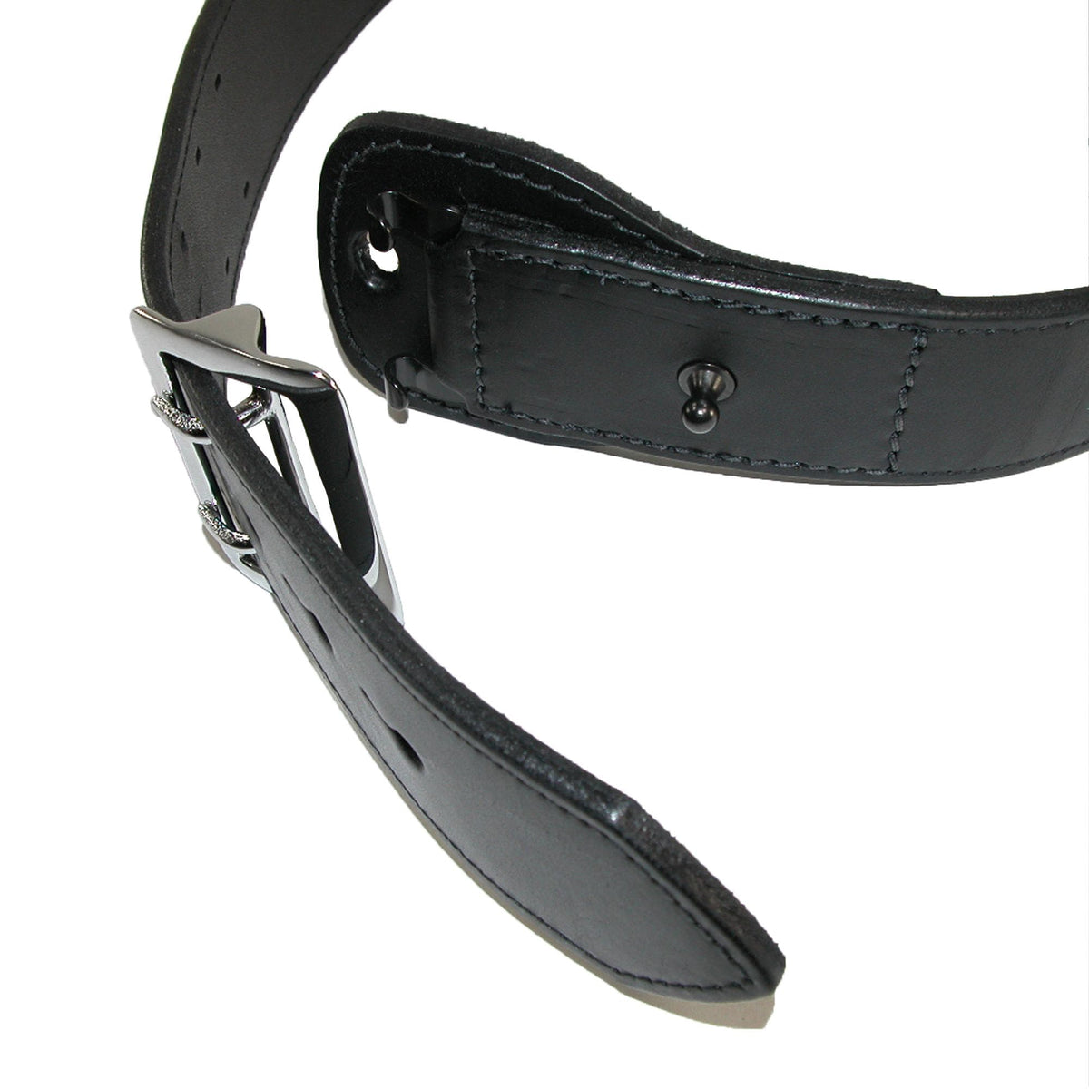 Boston Leather Men's Fully Lined Sam Browne Leather Work Belt - Black