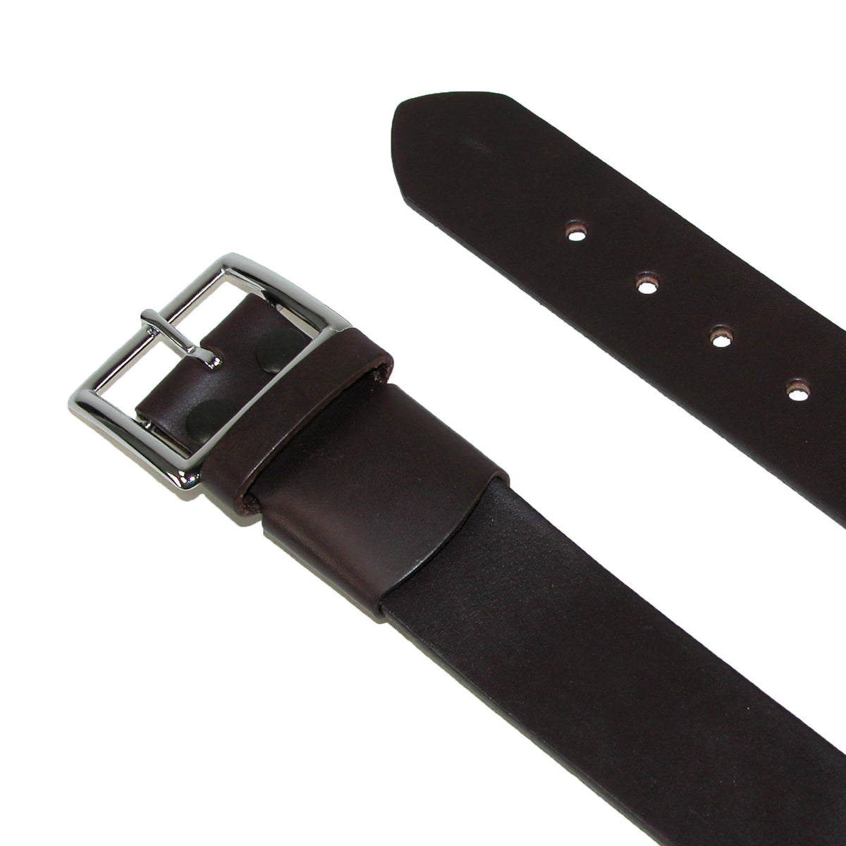 Boston Leather Men's Leather Garrison Belt with Hidden Elastic Stretch - Black
