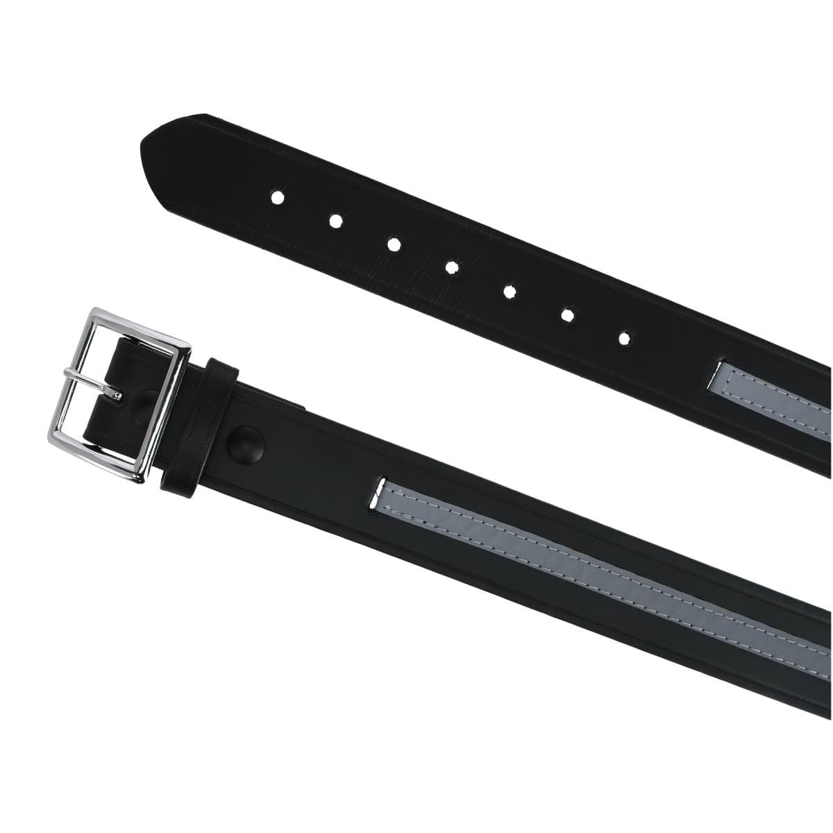 Boston Leather Men's Garrison Work Belt with Reflective Safety Stripe - Black