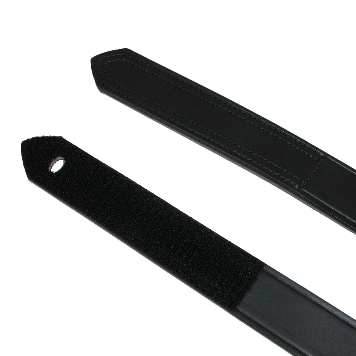 Boston Leather Men's Leather No Scratch Work Belt with Hook & Loop Closure - Black