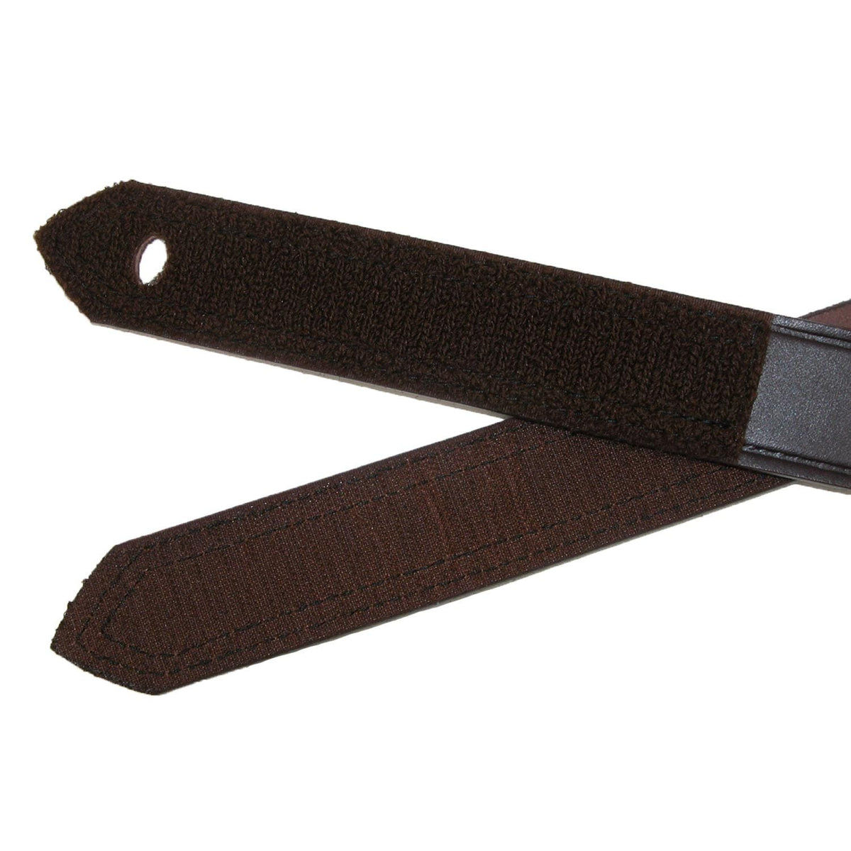 Boston Leather Men's Leather No Scratch Work Belt with Hook & Loop Closure - Brown