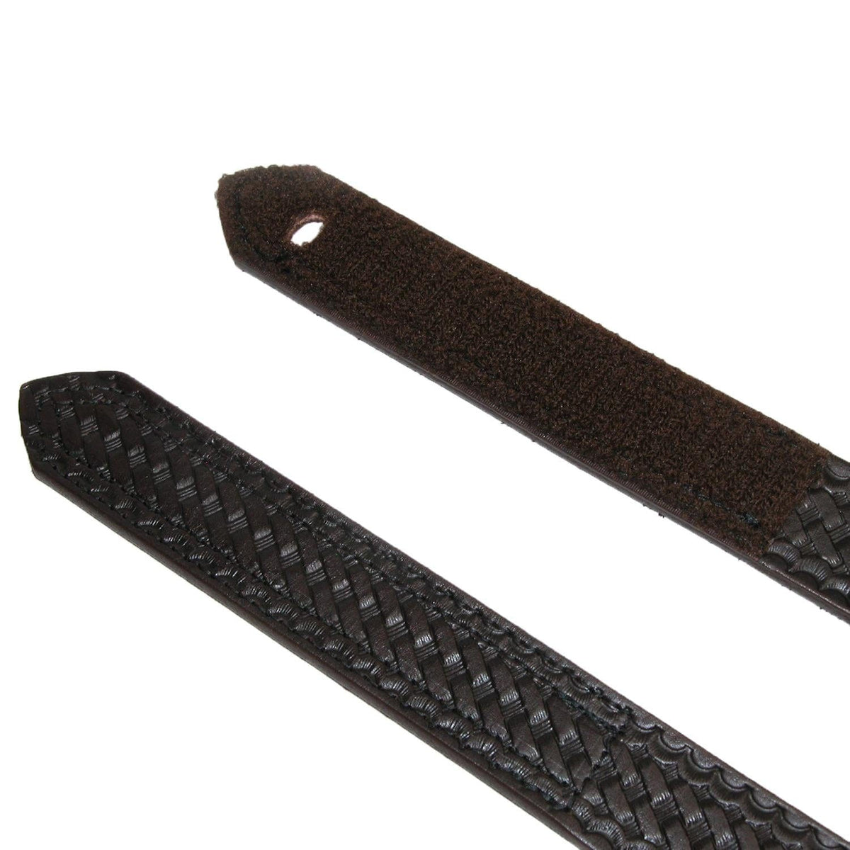 Boston Leather Men's Basketweave Mechanics Belt with Hook and Loop Closure - Black