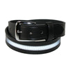 Men's Leather Work Belt with Reflective Safety Stripe