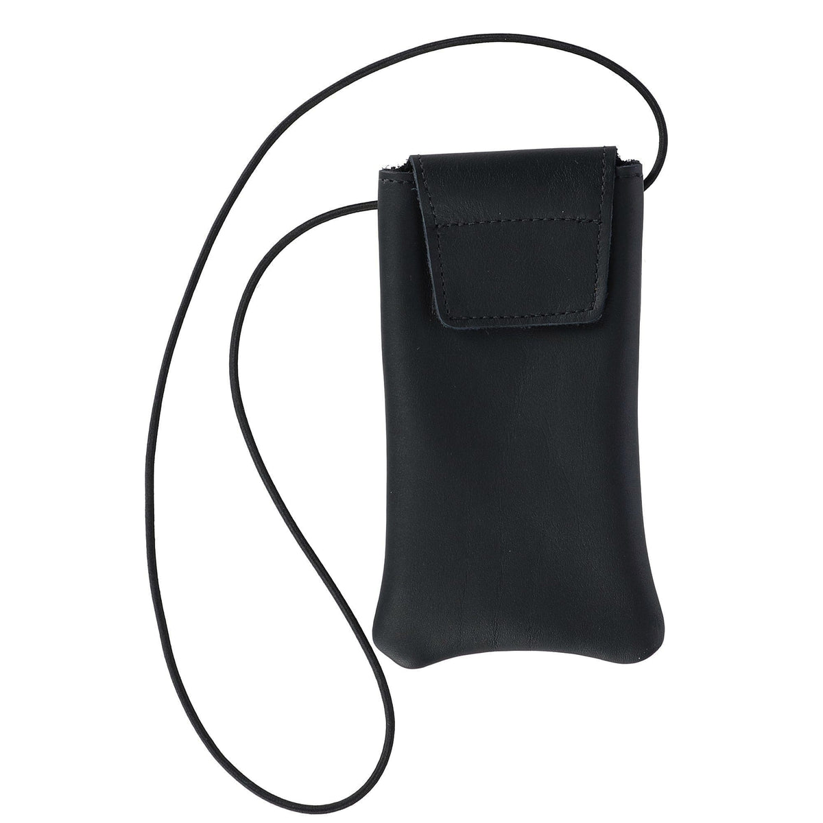 Boston Leather Solid Leather Eyeglass Case with Neck String - Solid Leather Eyeglass Case with Neck String