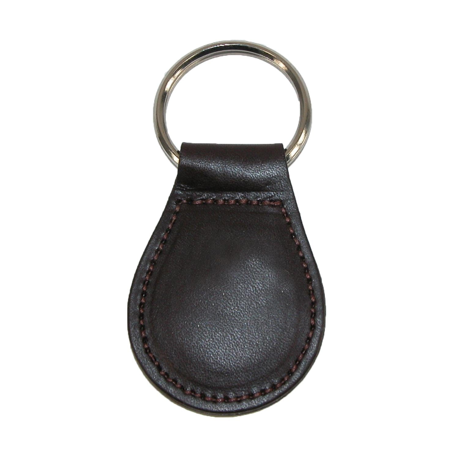 Boston Leather Smooth Leather Tear Drop Key Fob Keychain - Smooth Leather Tear Drop Key Fob Keychain