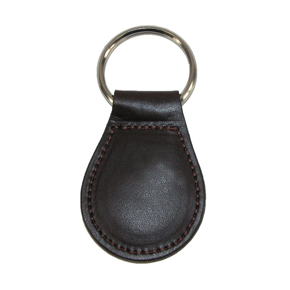 Smooth Leather Tear Drop Key Fob Keychain