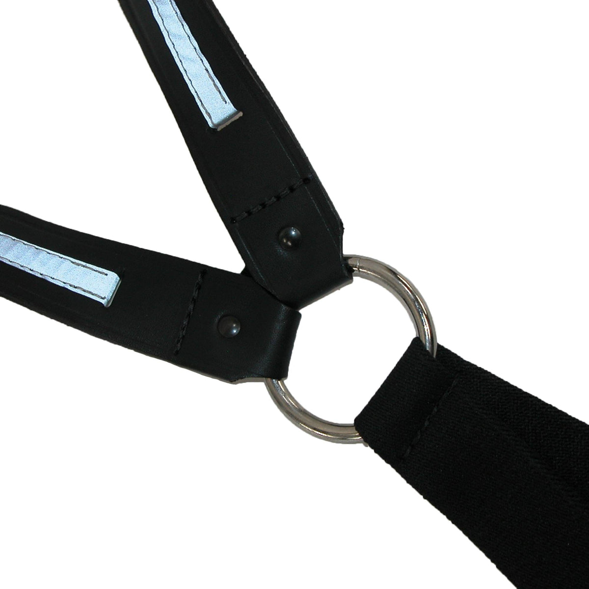 Boston Leather Leather Reflective Button End Fireman Work Suspenders - Black