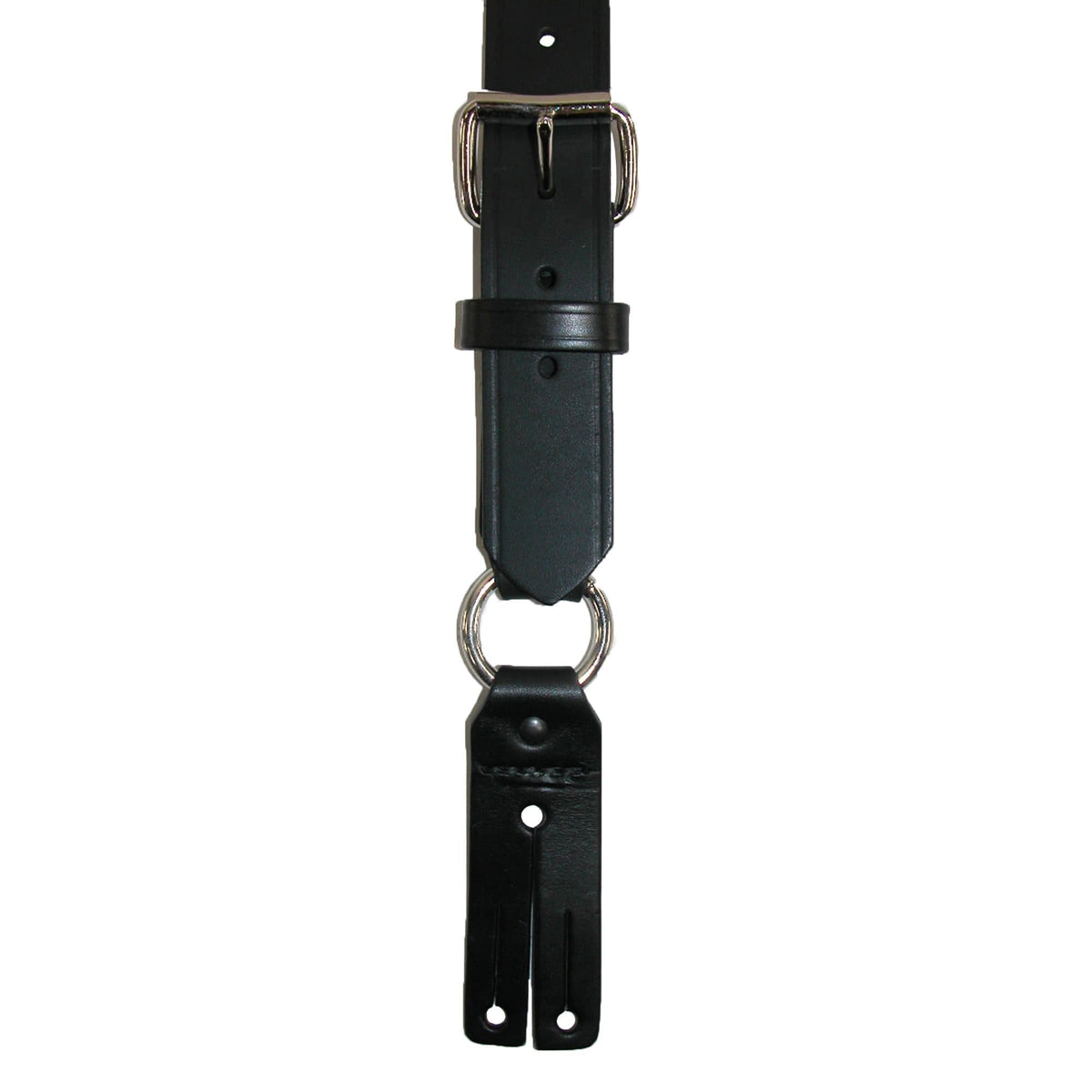 Boston Leather Leather Reflective Button End Fireman Work Suspenders - Black