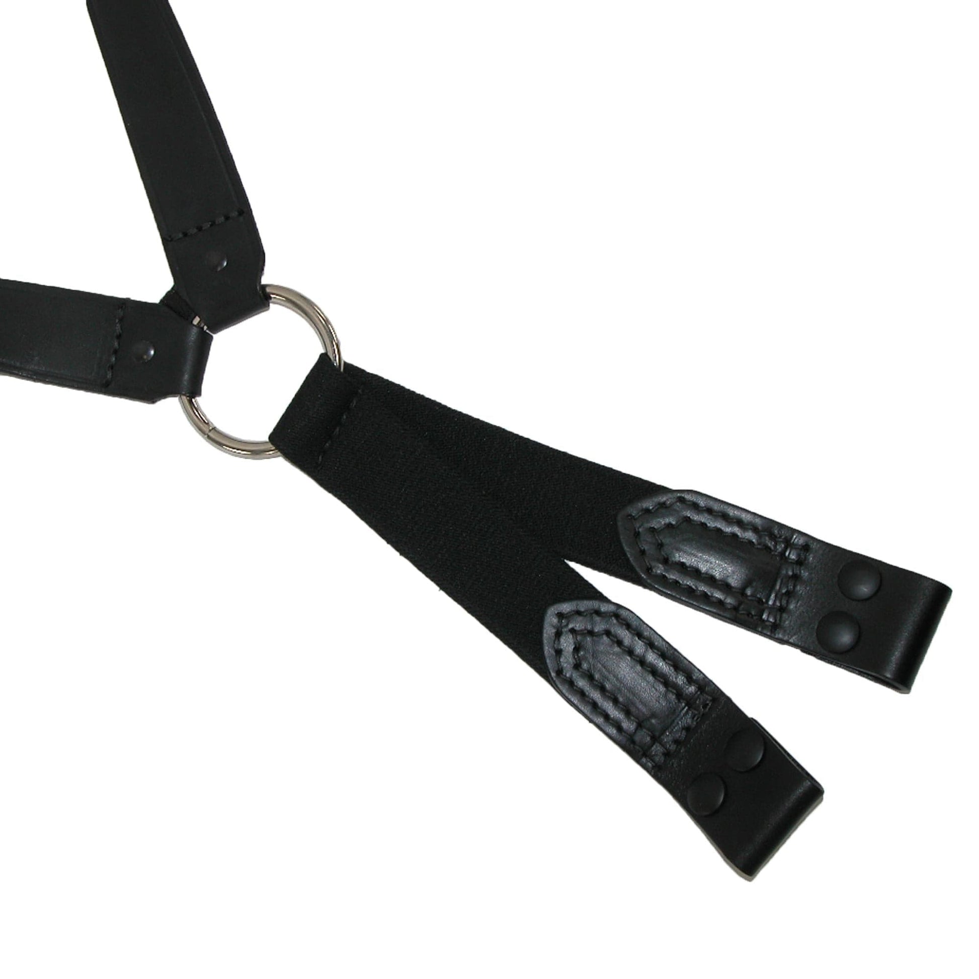 Boston Leather Leather Loop End Fireman Work Suspenders - Black