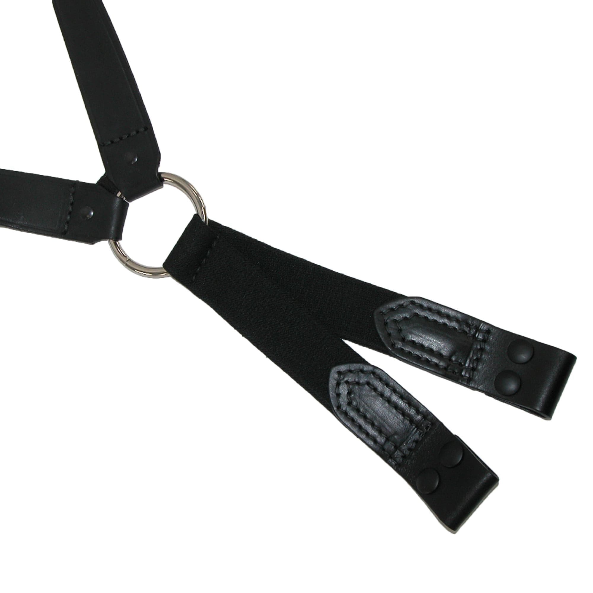 Boston Leather Leather Loop End Fireman Work Suspenders - Black