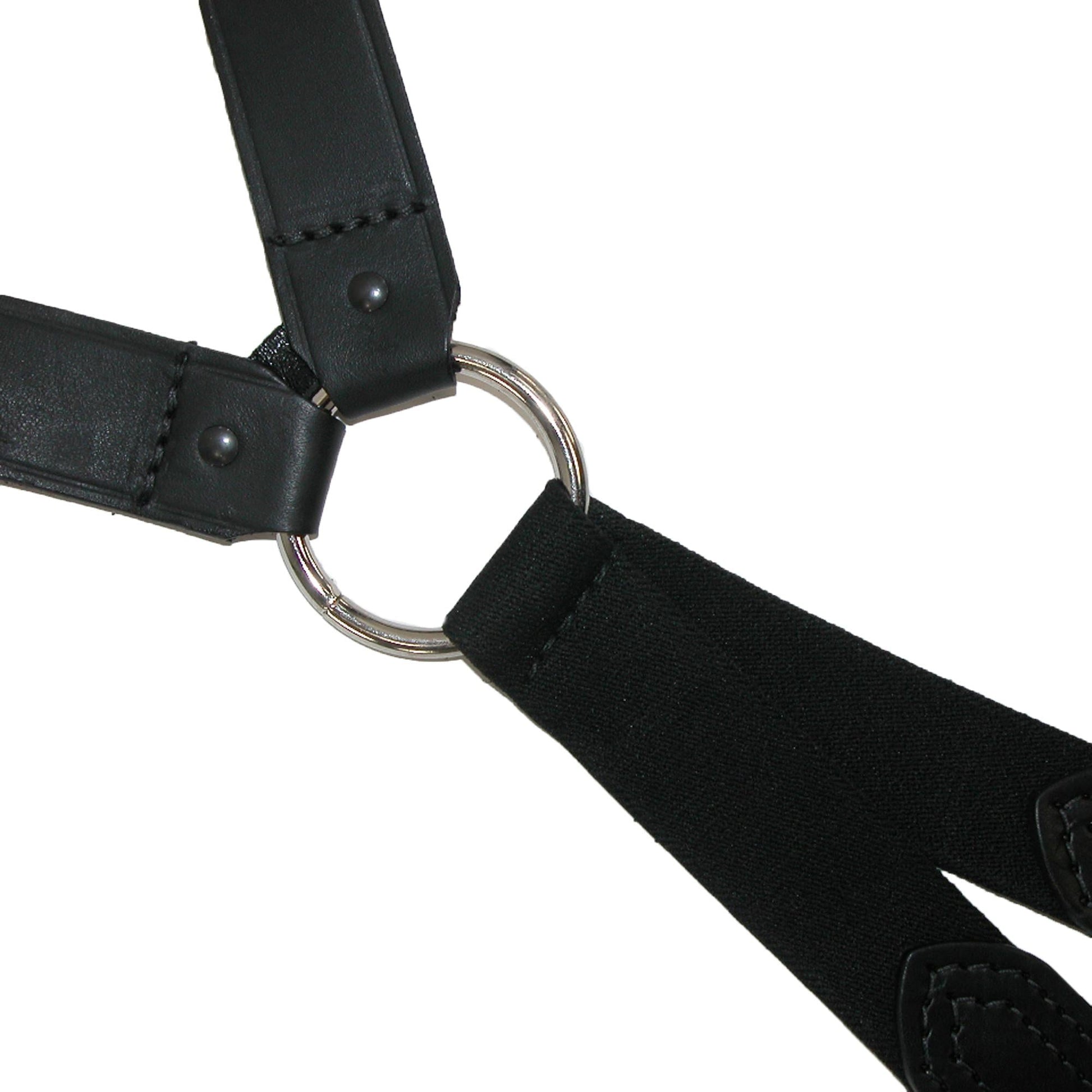 Boston Leather Leather Loop End Fireman Work Suspenders - Black