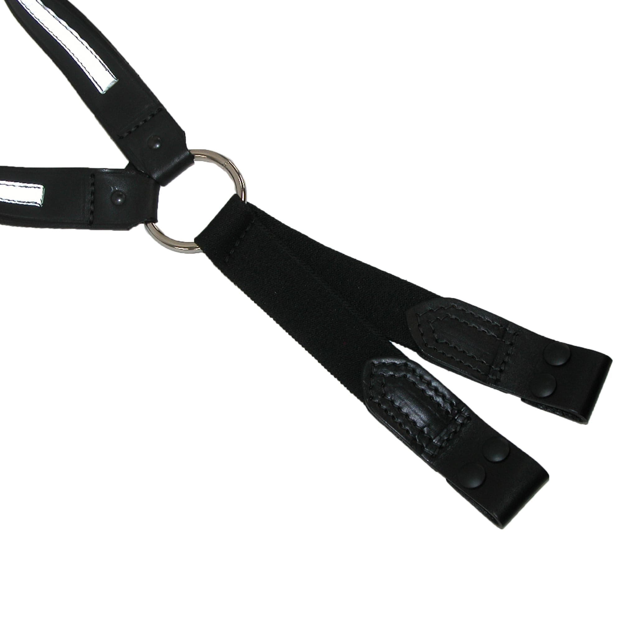 Boston Leather Leather Reflective Loop End Fireman Work Suspenders - Black