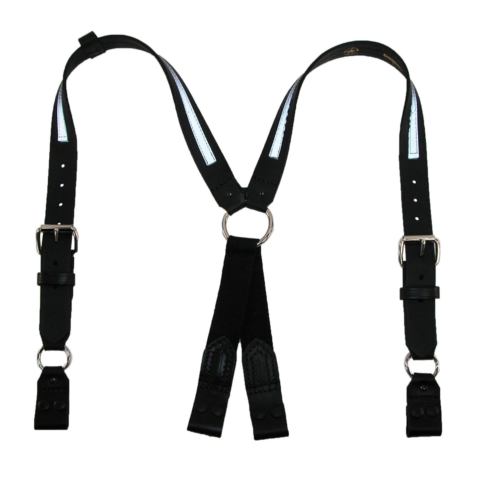 Boston Leather Leather Reflective Loop End Fireman Work Suspenders - Leather Reflective Loop End Fireman Work Suspenders