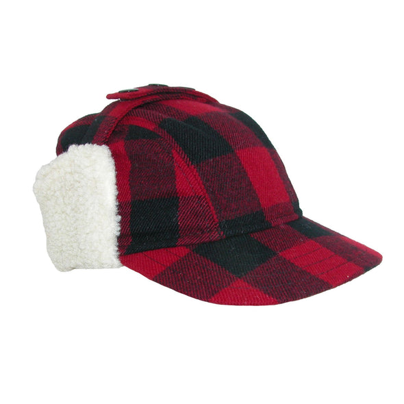 Men's Wool Plaid Outdoor Cap with Sherpa Earflaps