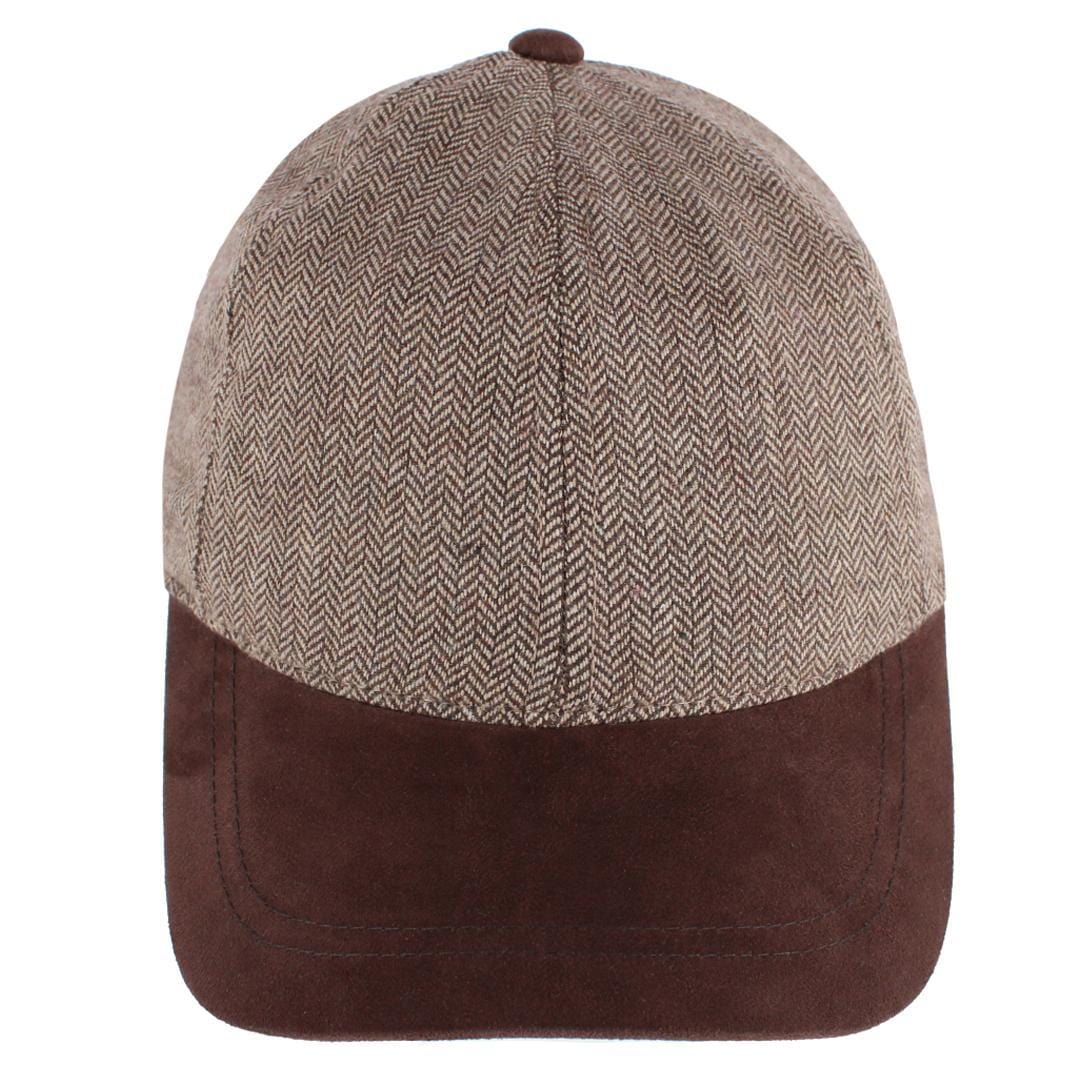 Broner Men's Wool Blend Herringbone Baseball Cap - Tan/Brown