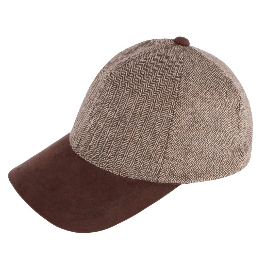 Broner Men's Wool Blend Herringbone Baseball Cap - Tan/Brown