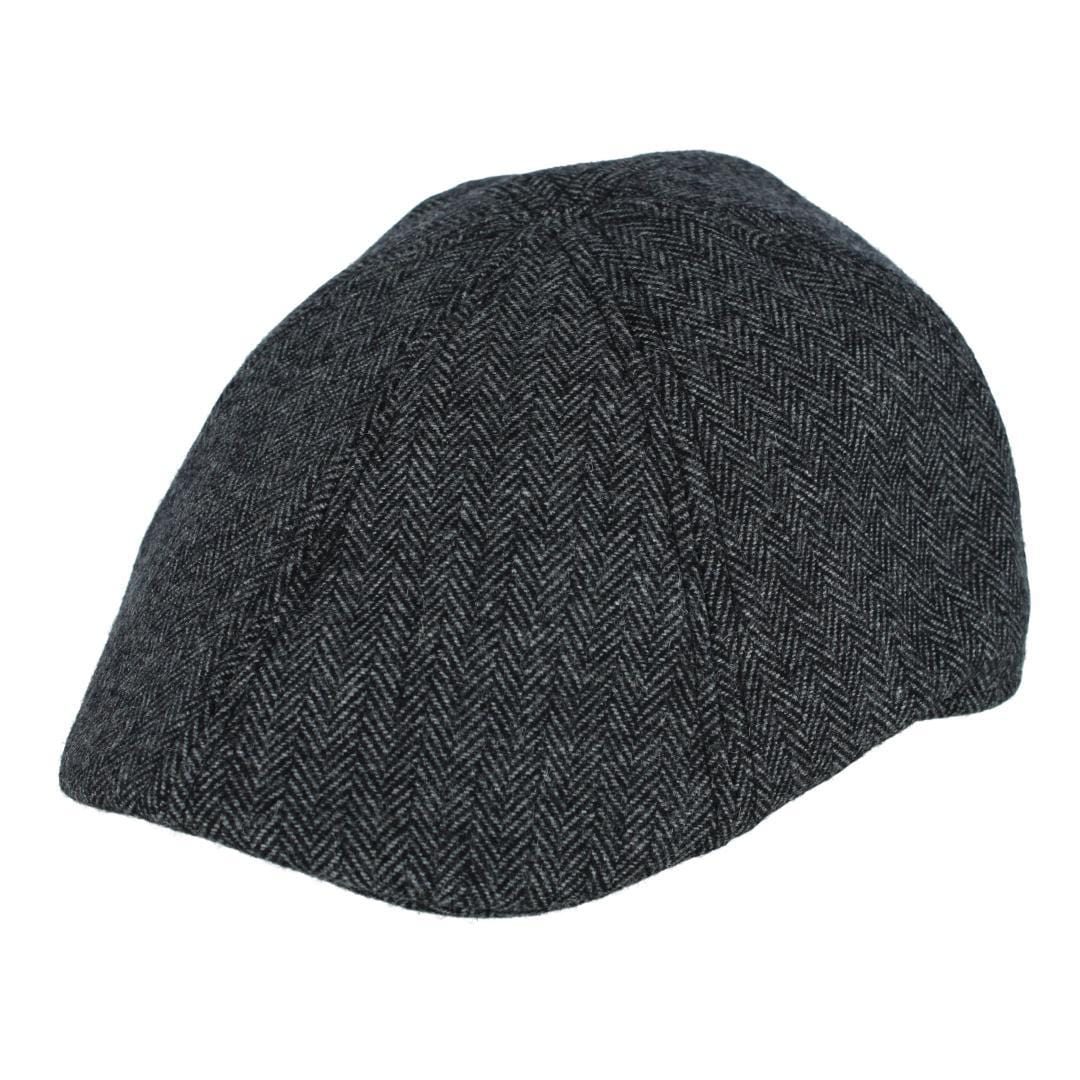 Broner Men's Wool Herringbone Pub Cap - Charcoal