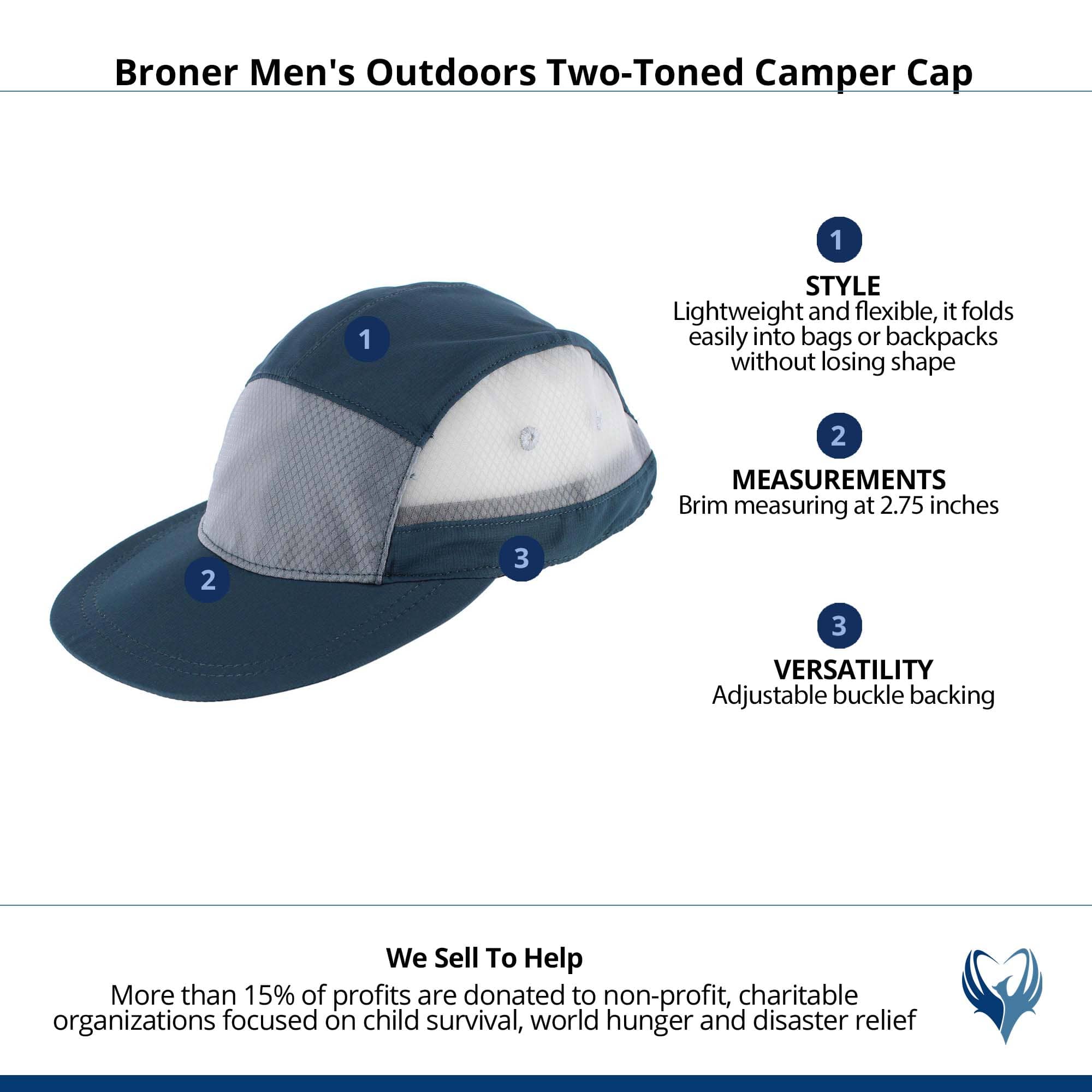 Broner Men's Outdoors Two-Toned Camper Cap - Dark Teal