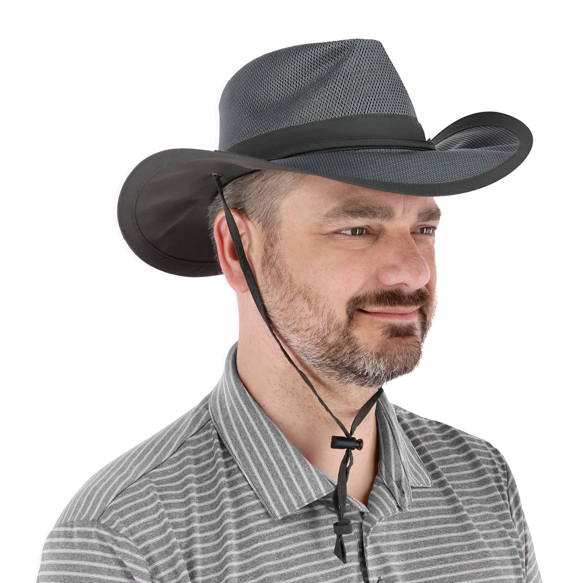 Broner Men's Moisture Wicking Outback Breezer Hat - Charcoal