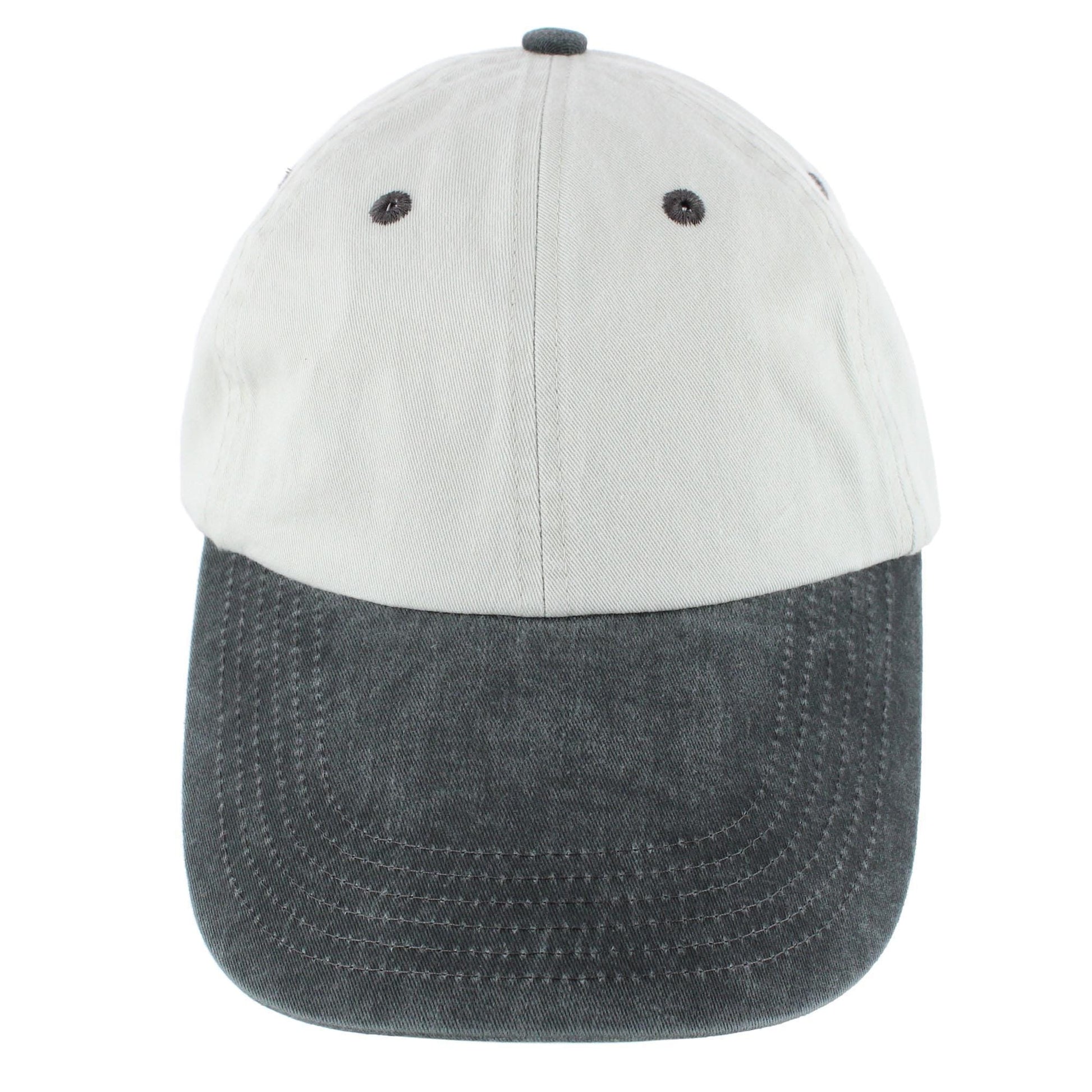 Broner Men's 4 Inch Two Tone Long Billed Baseball Cap - Stone/Charcoal