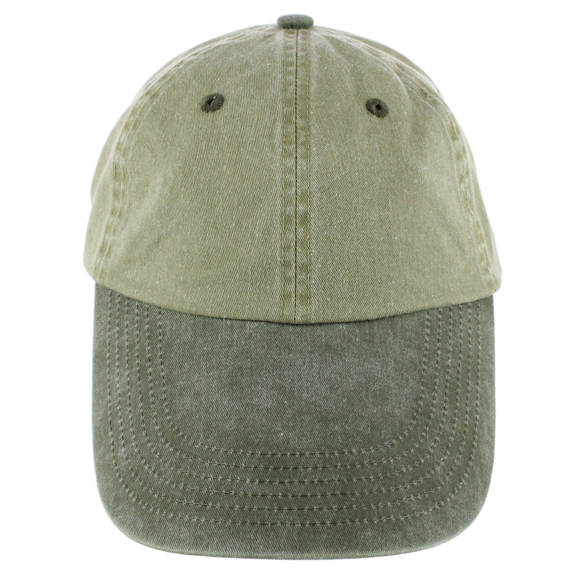 Broner Men's 4 Inch Two Tone Long Billed Baseball Cap - Khaki/Cactus