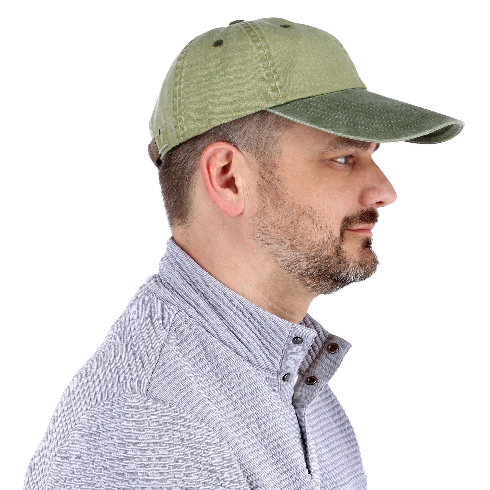 Broner Men's 4 Inch Two Tone Long Billed Baseball Cap - Khaki/Cactus