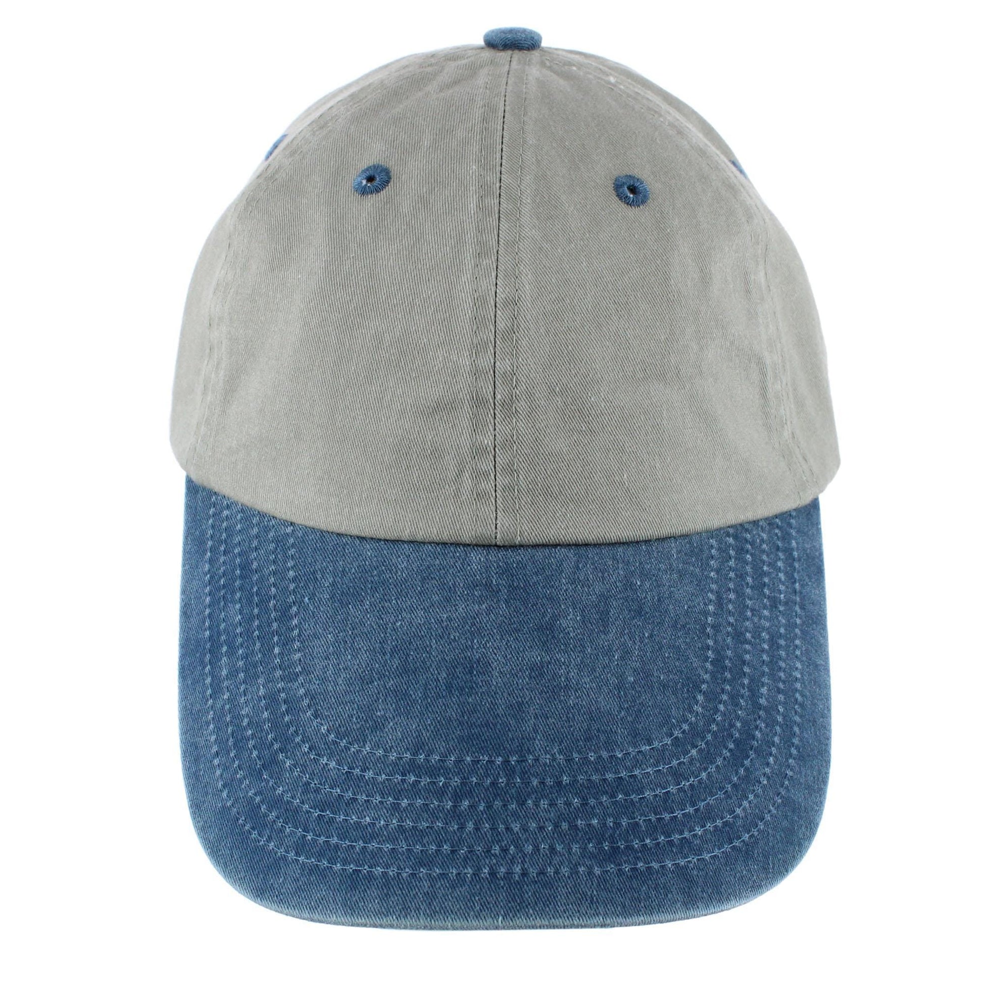 Broner Men's 4 Inch Two Tone Long Billed Baseball Cap - Sand/Navy