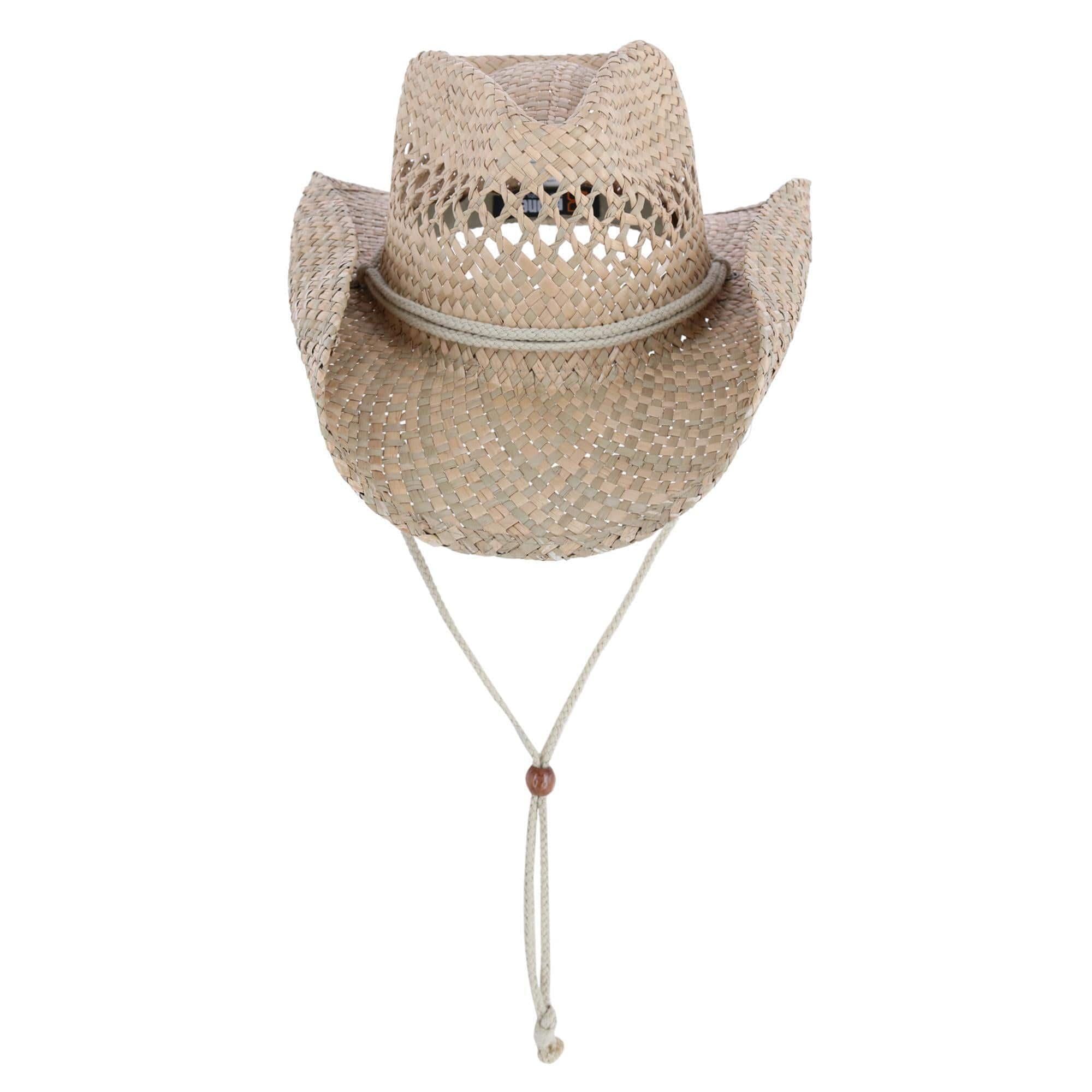 Broner Carson City Vented Seagrass Western Hat with Adjustable Chin Cord - Natural