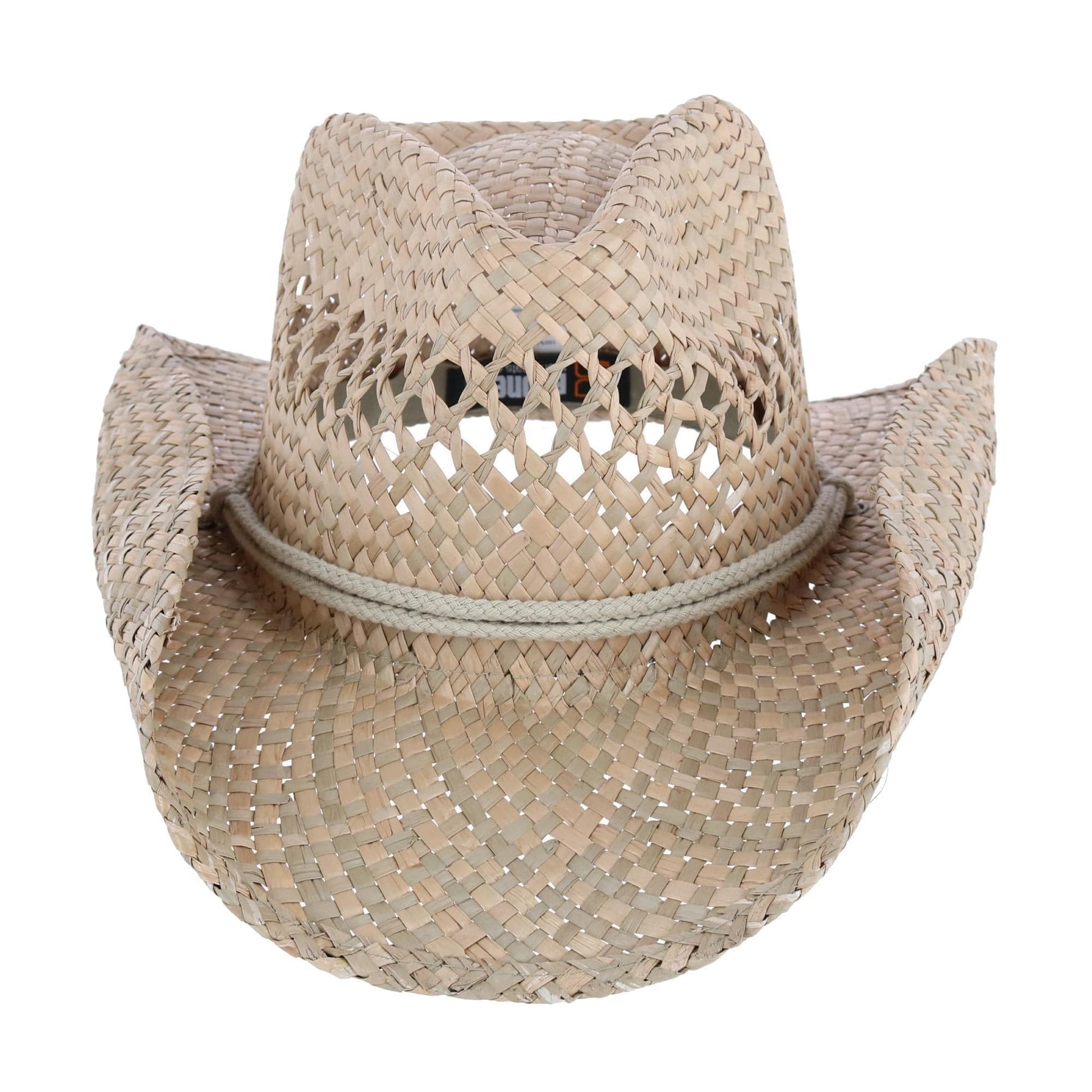 Broner Carson City Vented Seagrass Western Hat with Adjustable Chin Cord - Natural