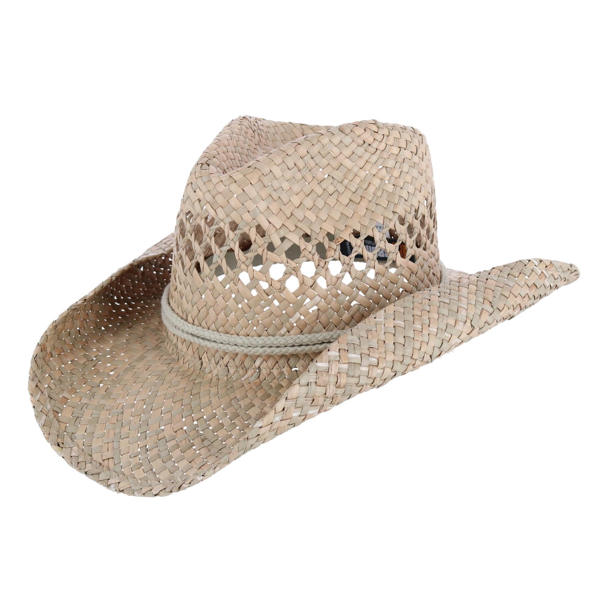Broner Carson City Vented Seagrass Western Hat with Adjustable Chin Cord - Natural