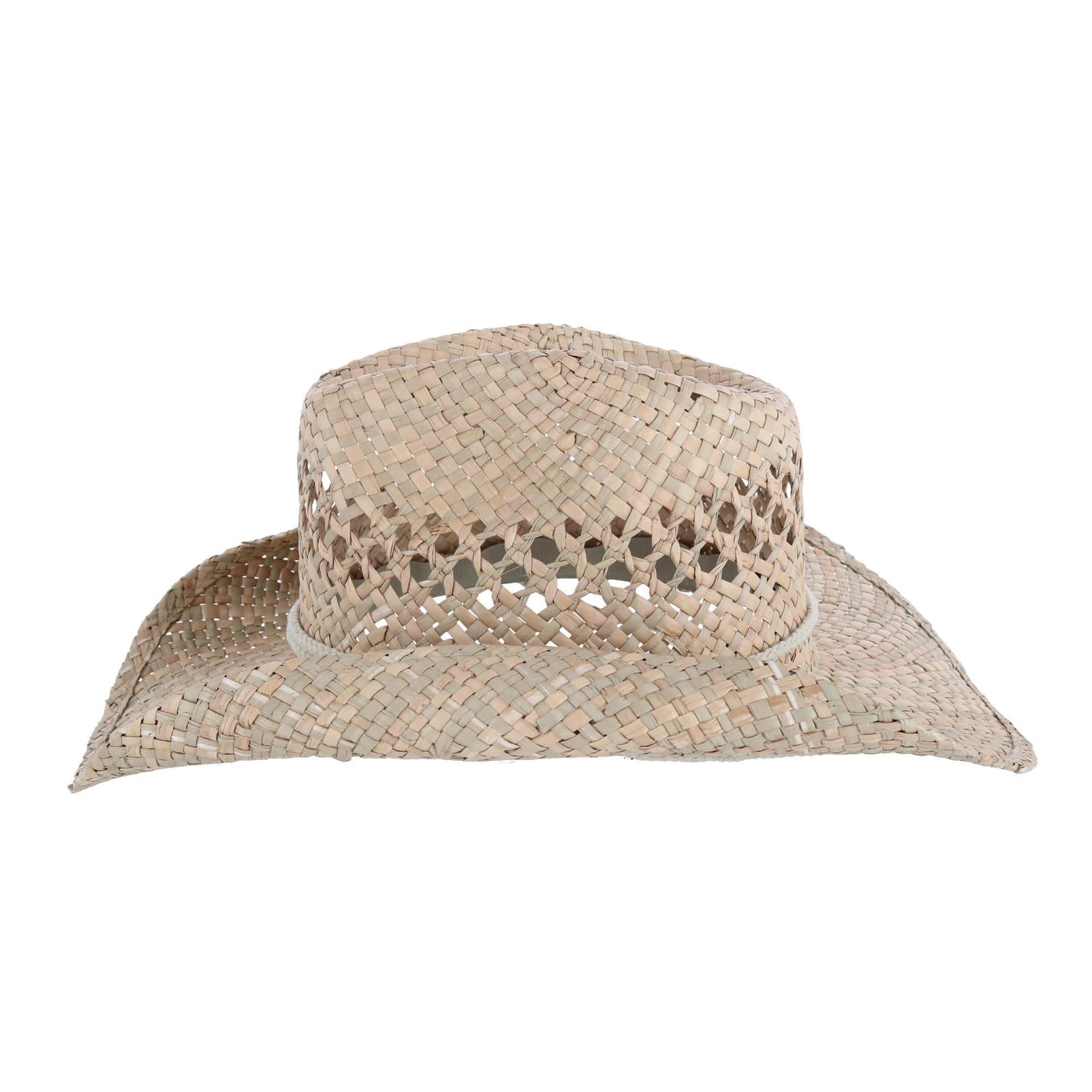 Broner Carson City Vented Seagrass Western Hat with Adjustable Chin Cord - Natural