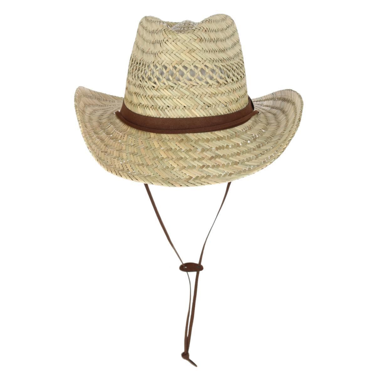 Broner Men's Ventilated Western Straw Hat with Chin Cord - Men's Ventilated Western Straw Hat with Chin Cord